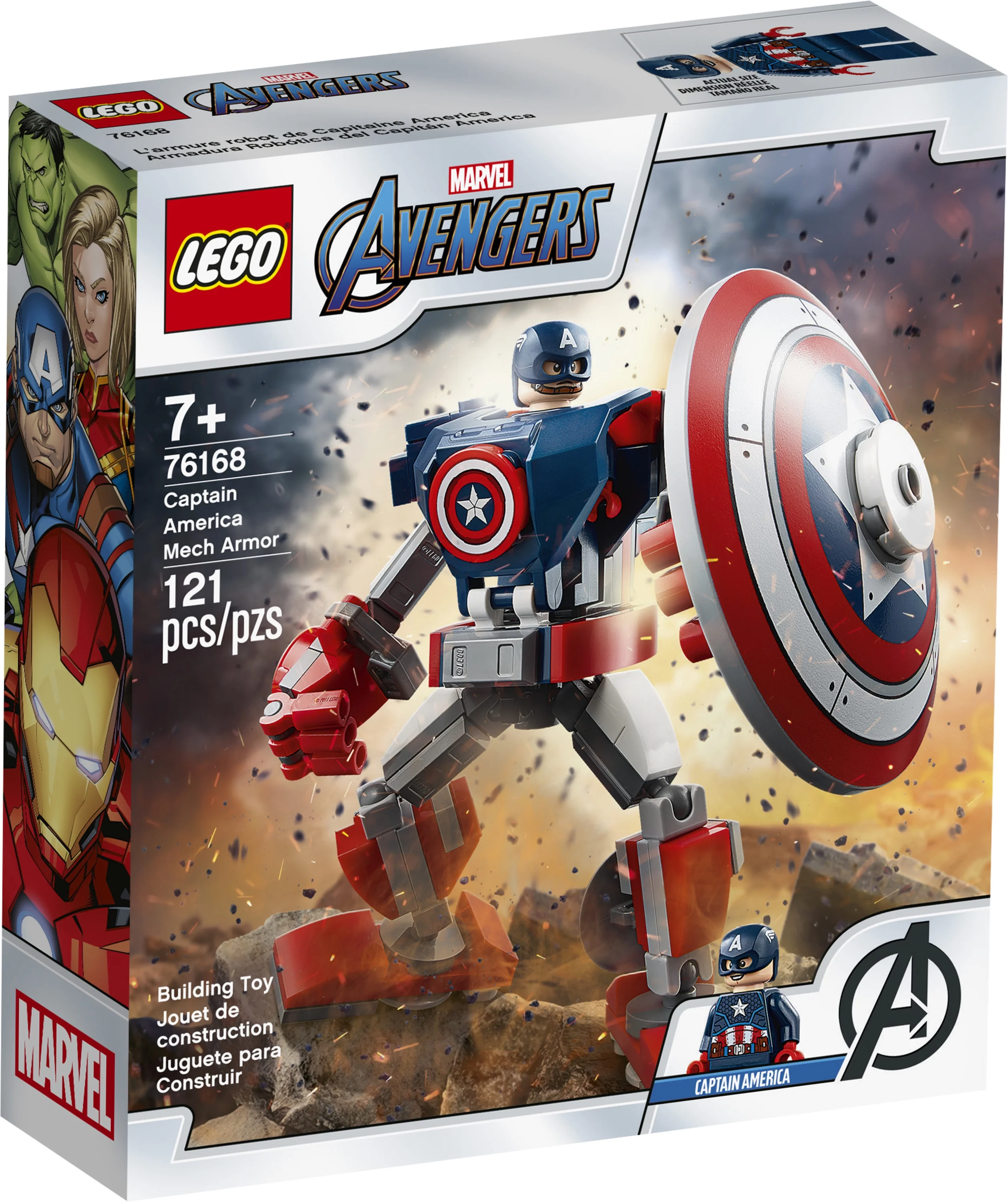 LEGO Marvel Avengers Classic Captain America Mech Armor 76168 Collectible Toy (121 Pieces)