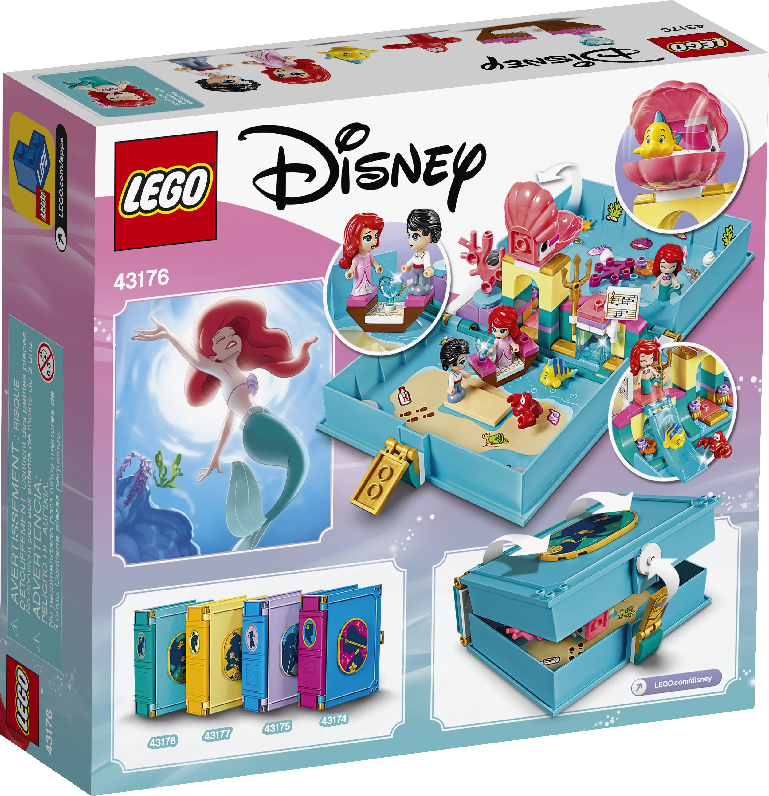 LEGO Disney Ariel’s Storybook Adventures 43176 Little Mermaid Building Kit (105 Pieces)