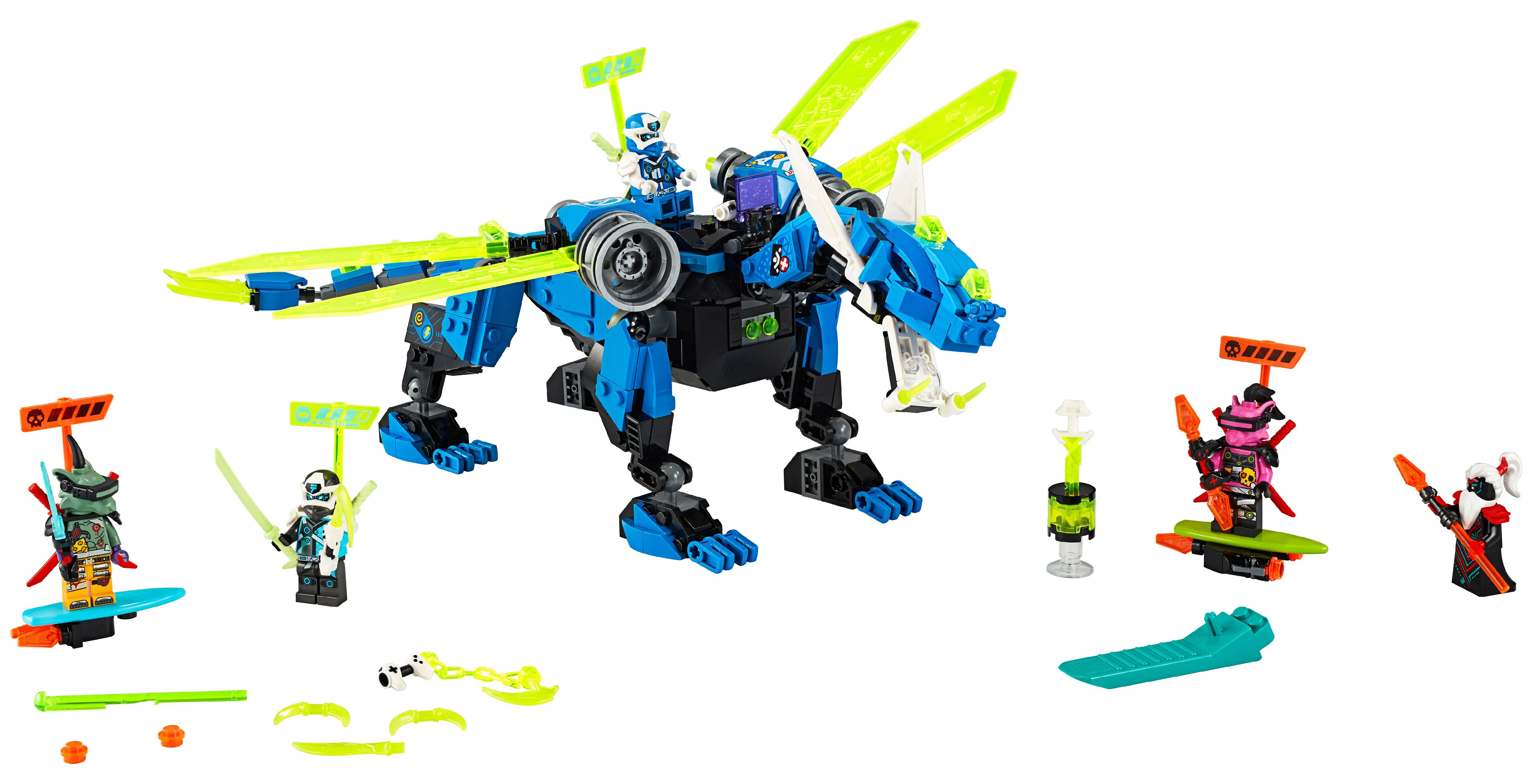 LEGO NINJAGO Jay’s Cyber Dragon 71711 Ninja Action Toy Building Kit (518 Pieces)