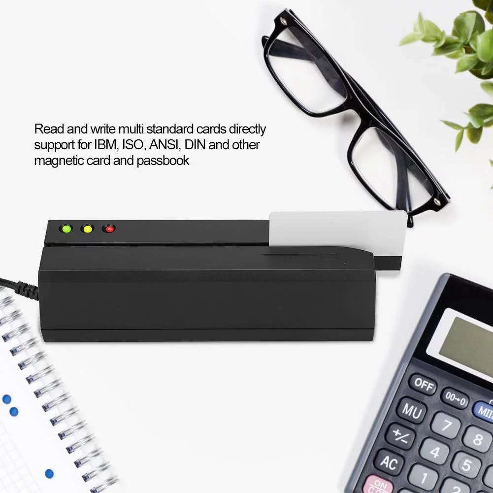 Fugacal MSR605X Magnetic Strip Card Reader LED Indicator Magstripe Writer 3 Tracks,Card Reader,Magstripe Writer