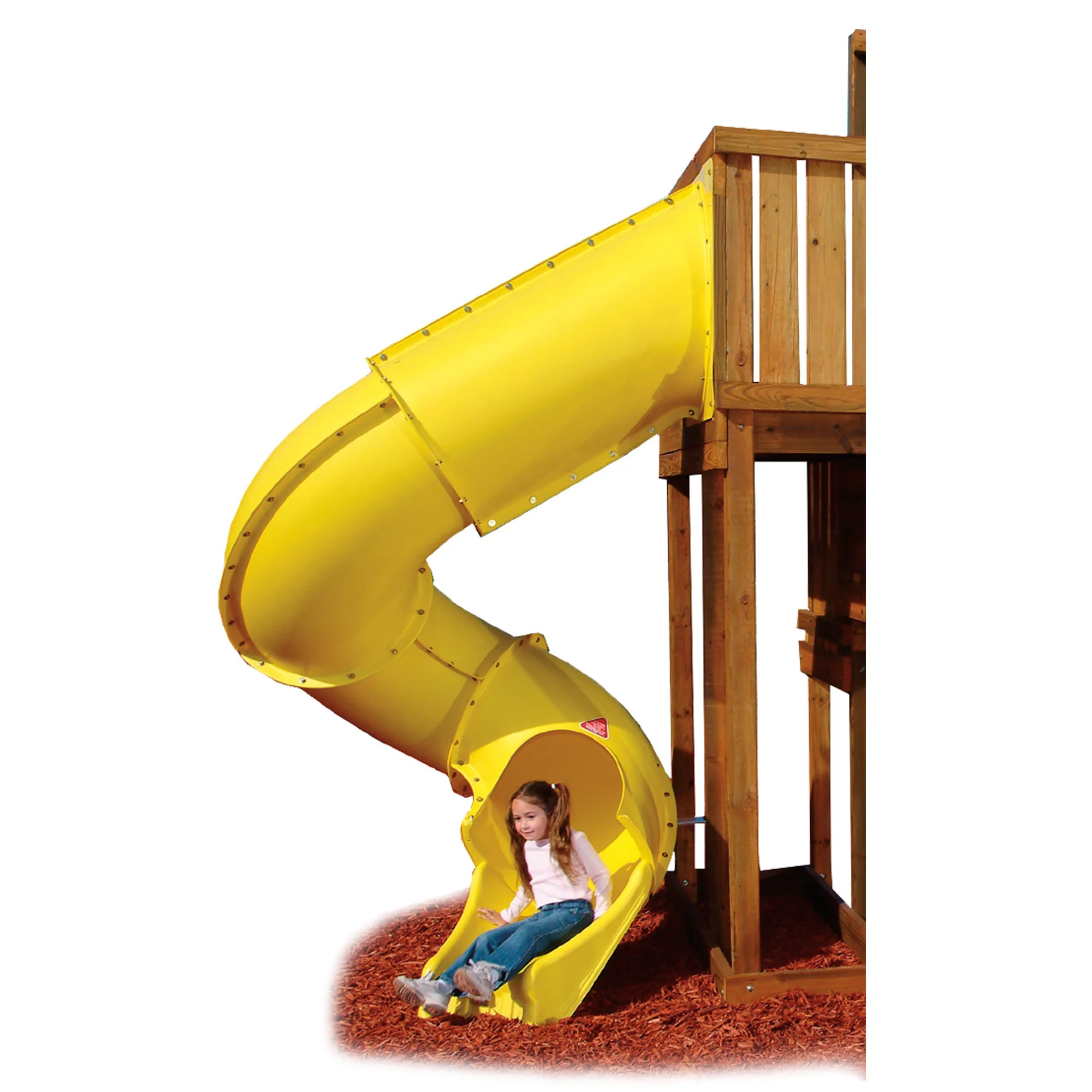 Swing-N-Slide Green Plastic Turbo Tube Slide for Backyard Swing Sets with Lifetime Warranty, For 7 Foot Deck Heights