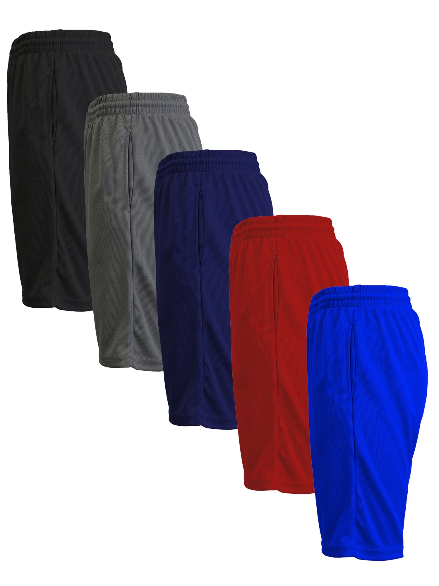 Men’s 5-Pack Lightweight Breathable Moisture Wicking Mesh Shorts