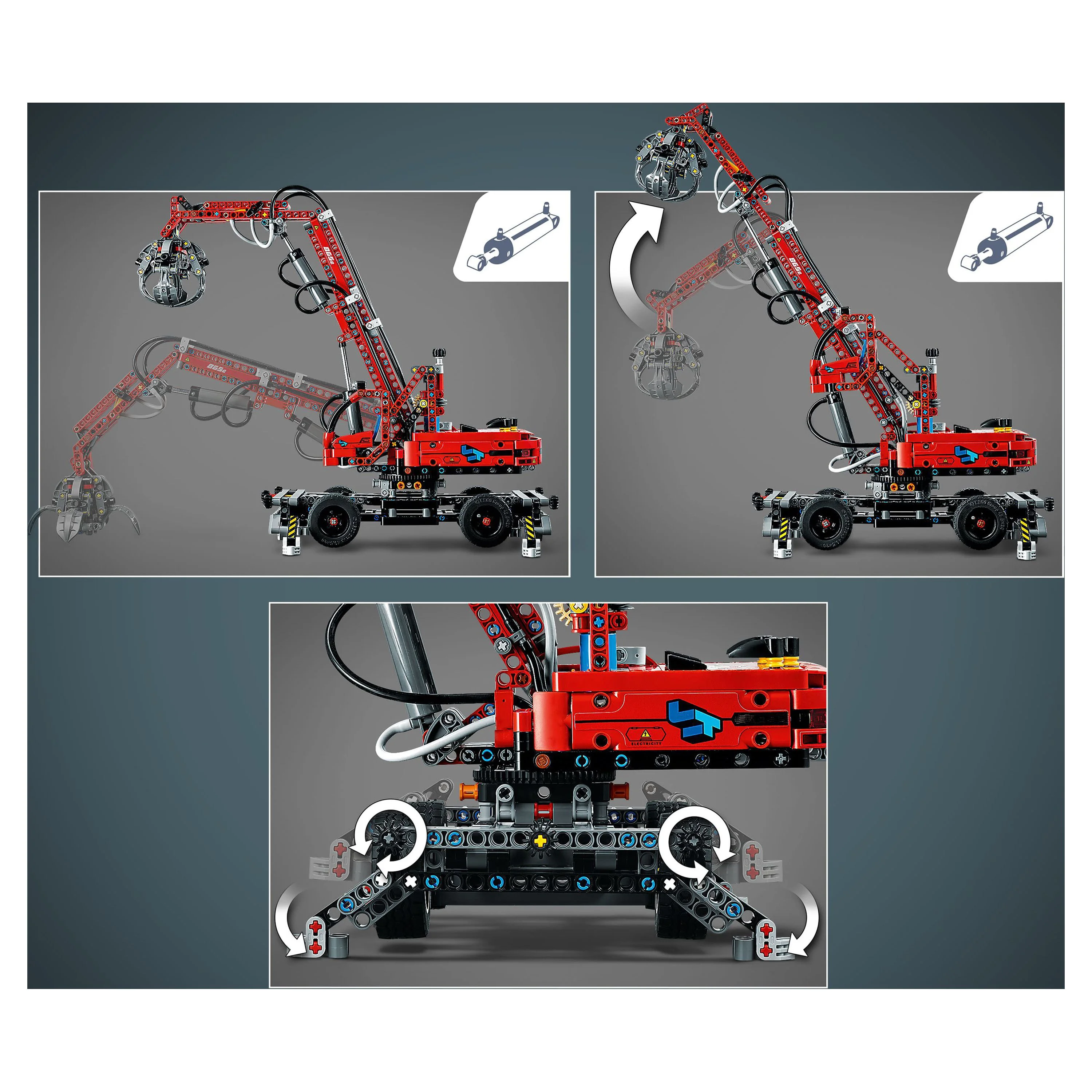 LEGO Technic Material Handler 42144, Mechanical Model Crane Toy