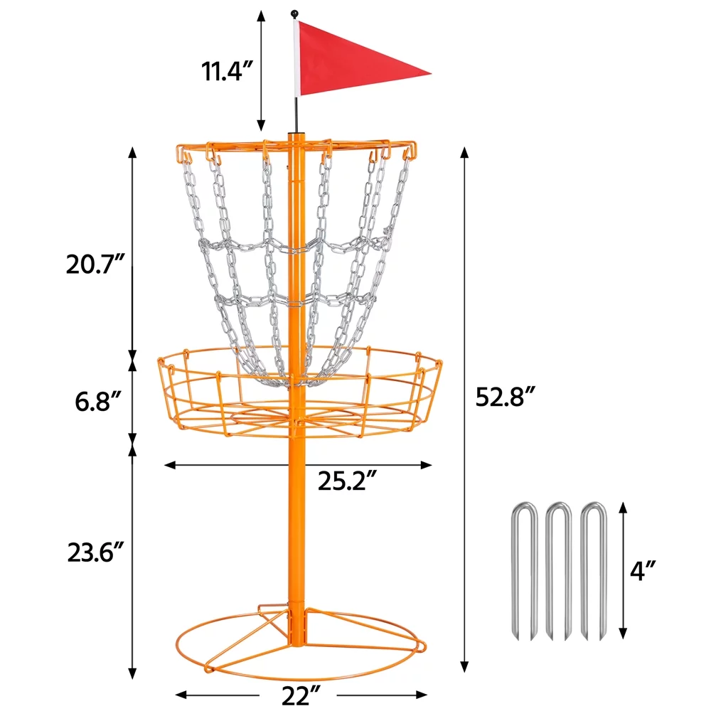 SmileMart 12-Chain Disc Golf Goal for Target Practice, Red