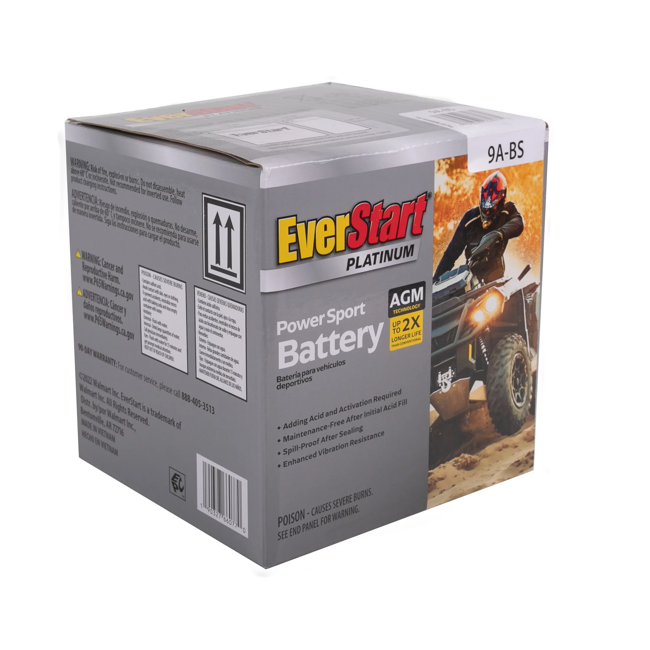 EverStart EB9A-BS AGM Dry PowerSport 12 Volt Battery