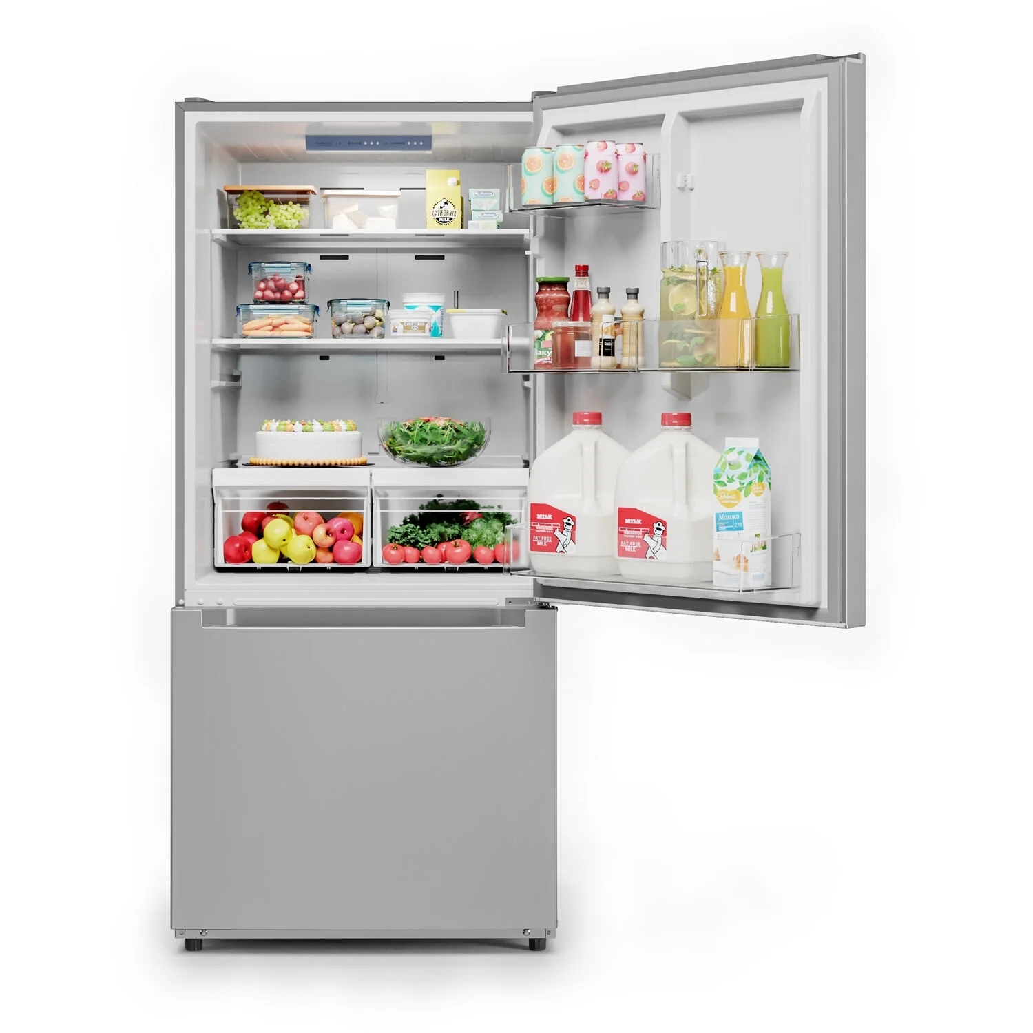 Midea 18.7-Cu. Ft. Bottom Mount Refrigerator, Stainless Steel,  MRB19B7AST