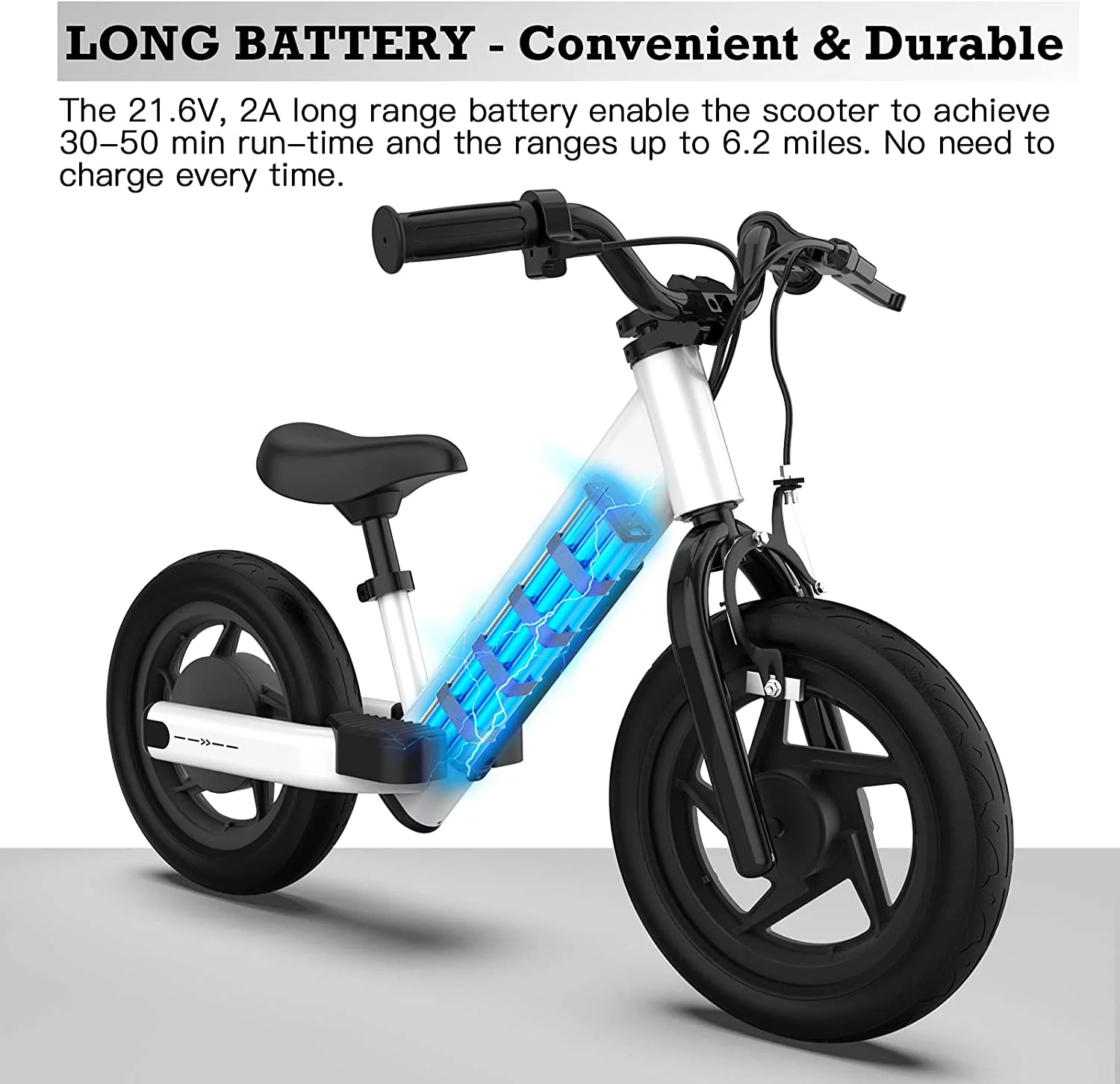 Hiboy BK1 Electric Bike for Kids Ages 3-5 Years, 24V 100W Electric Balance Bike 12 inch Inflatable Tire Adjustable Seat, Electric Bicycle Gift for Kids