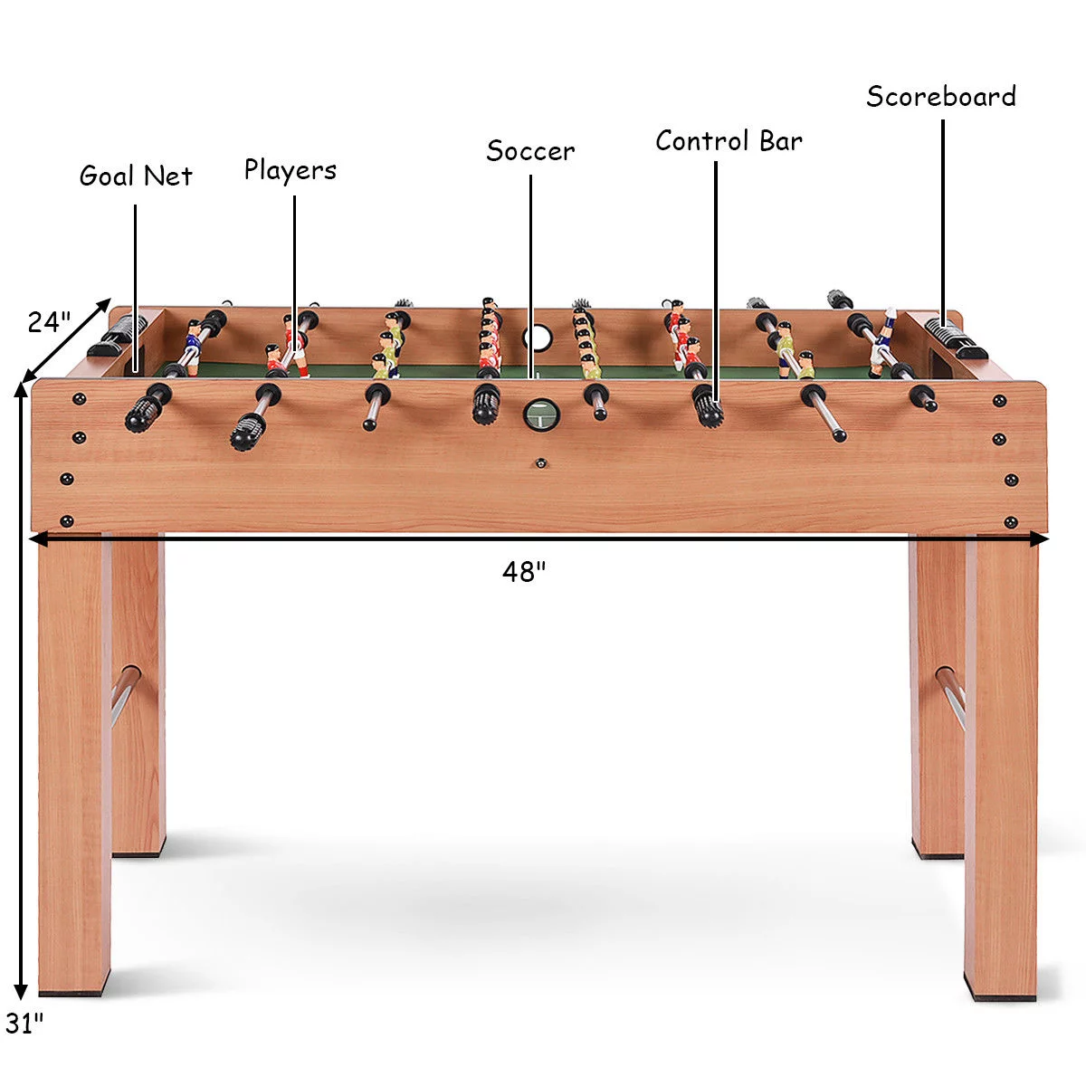 Costway 48”  Foosball Table Competition Game Soccer Arcade Sized Football Sports Indoor