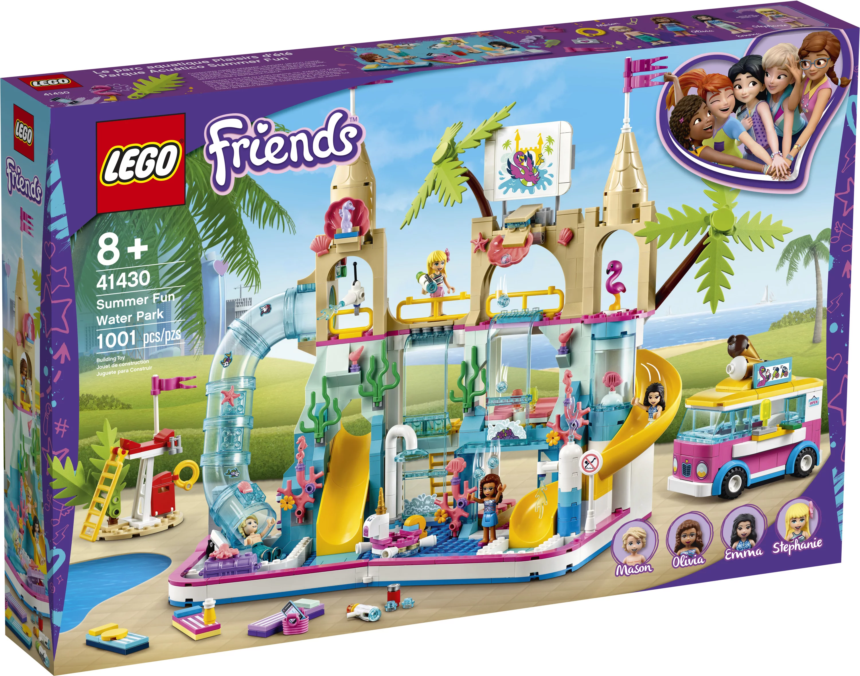 LEGO Friends Summer Fun Water Park Set 41430 Building Toy Inspires Hours of Creative Play (1001 Pieces)