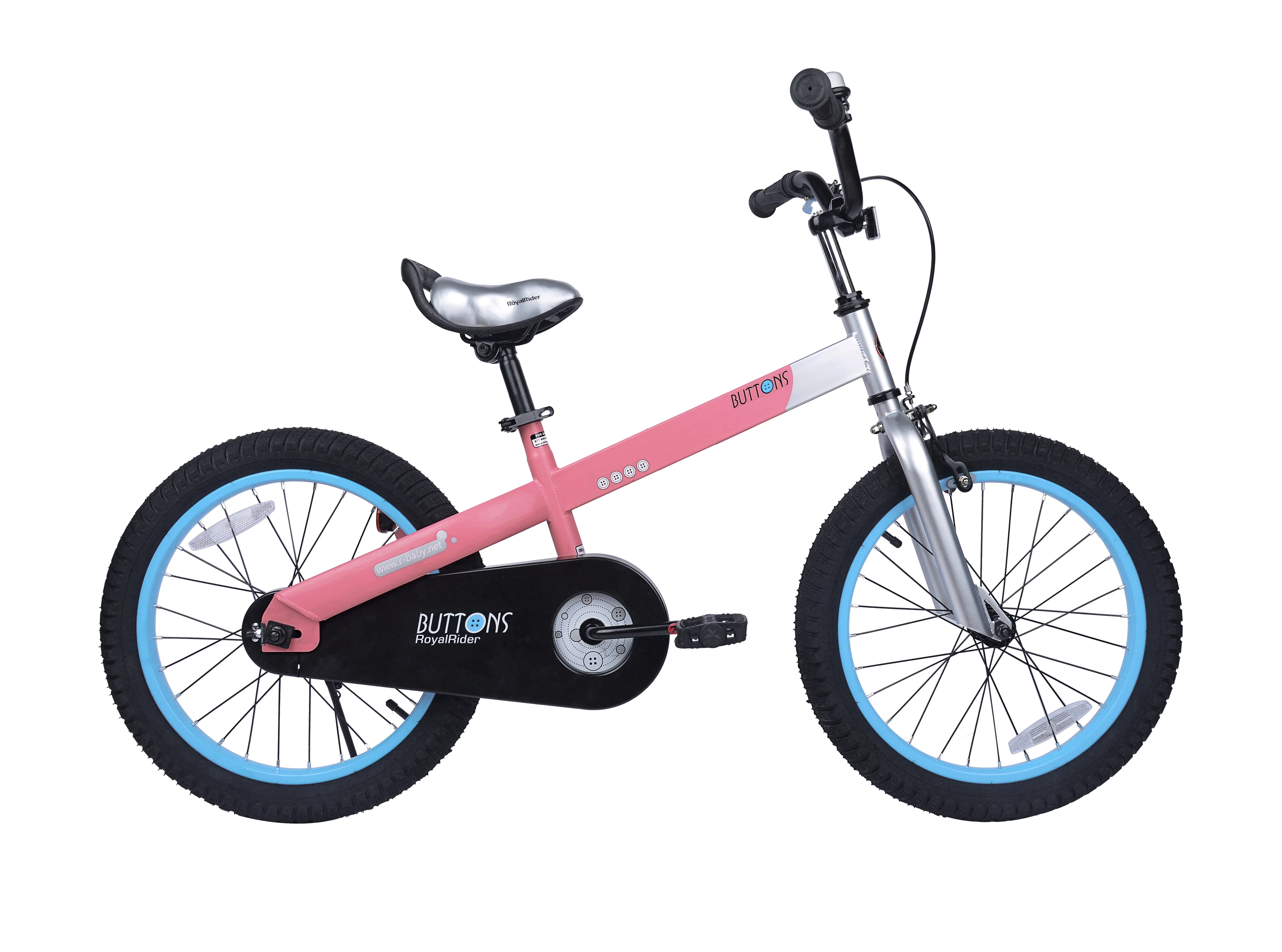 RoyalBaby Buttons 18 inch Kid’s Bicycle Matte Blue With Kickstand