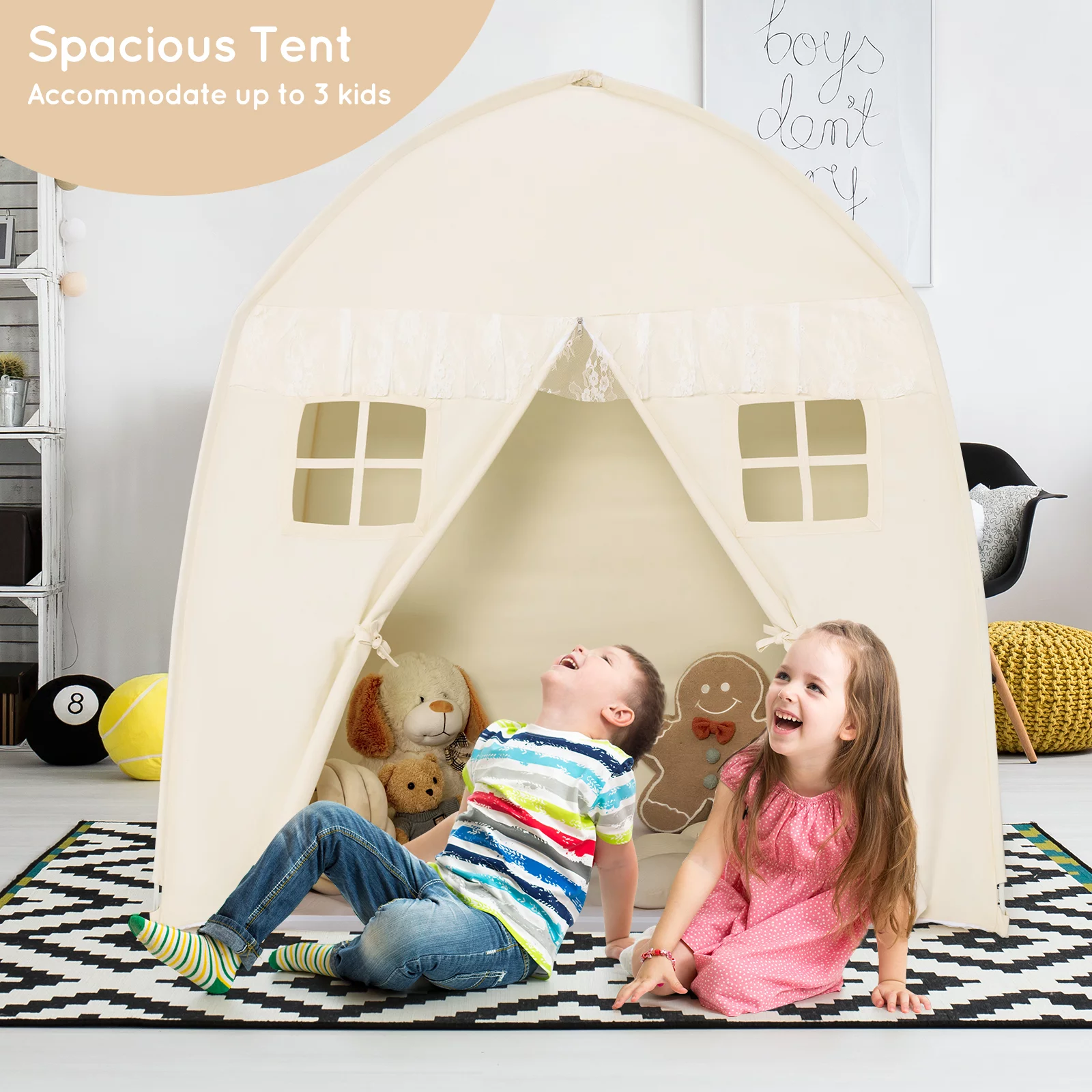 Infans Kids Play Tent Girls Boys Princess Castle Portable Indoor Outdoor Playhouse