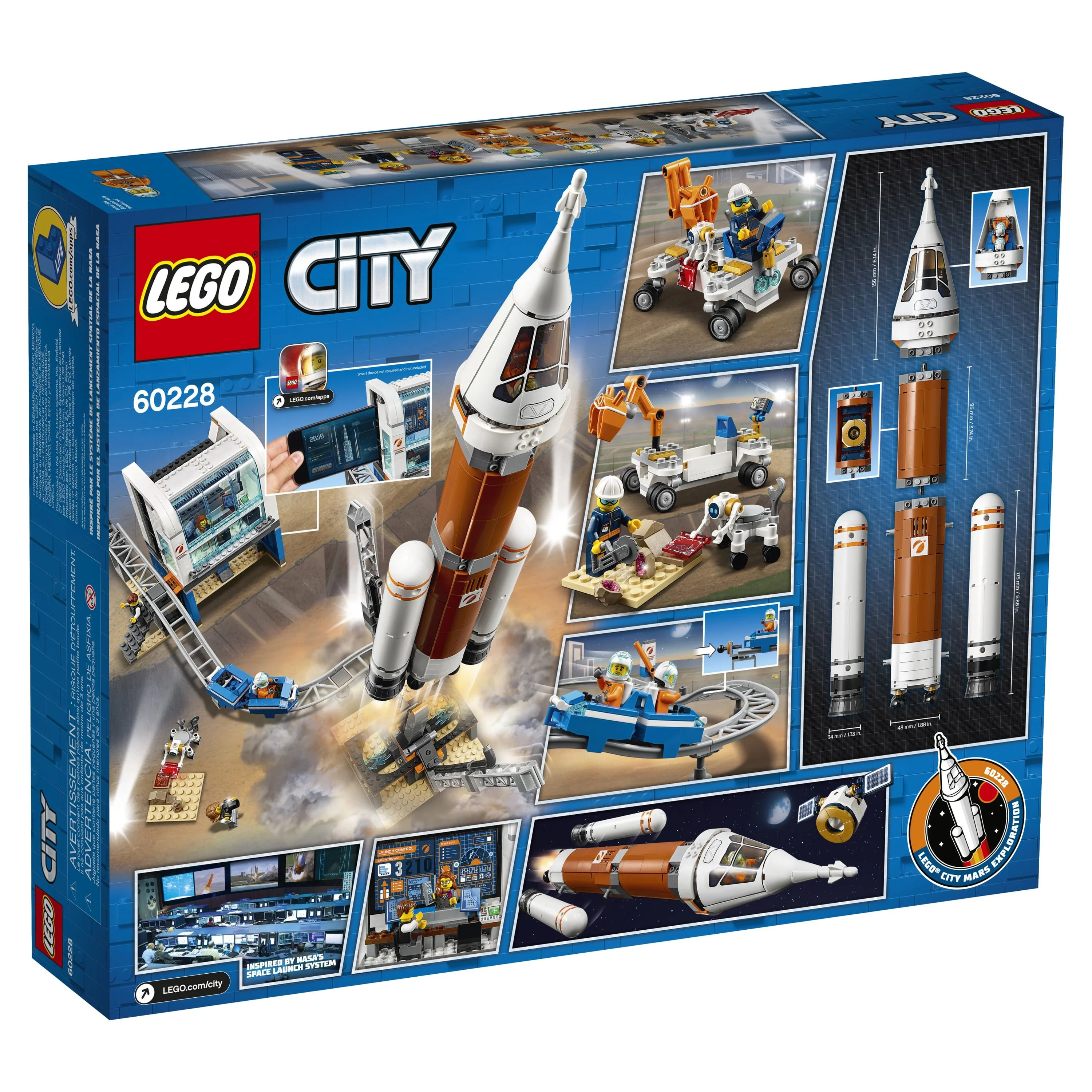 LEGO City Space Deep Space Rocket Launch Control 60228 with Toy Monorail