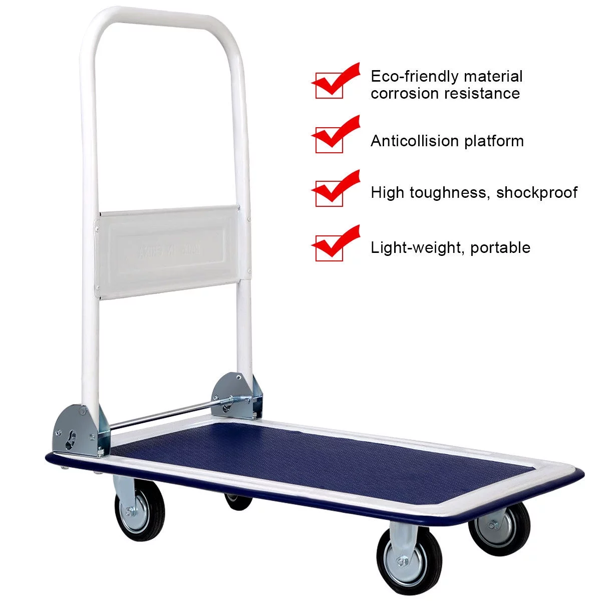 Costway 330lbs Platform Cart Dolly Foldable Push Hand iron