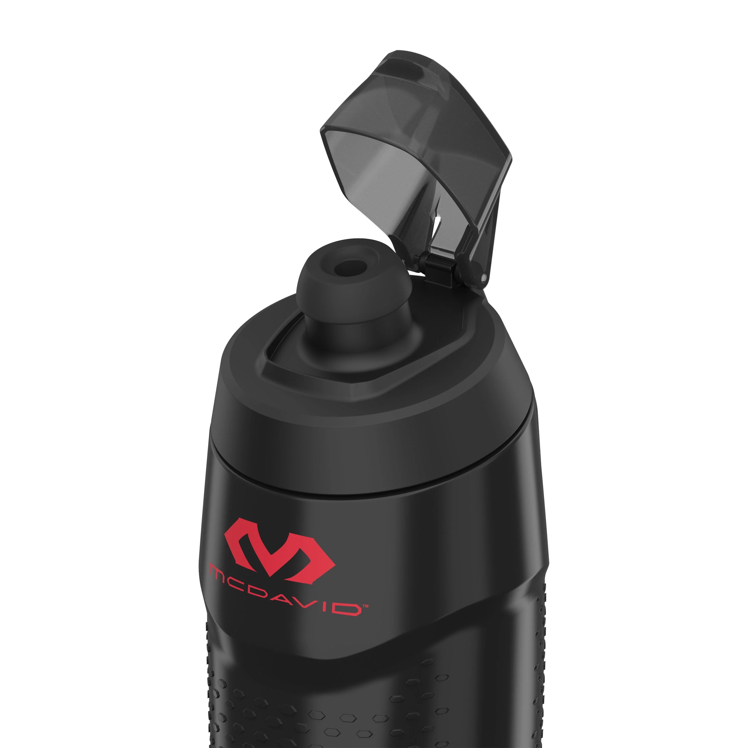 McDavid Sport Gamer 32 Fluid Ounce / 0.95L Squeeze Water Bottle, Black/Red