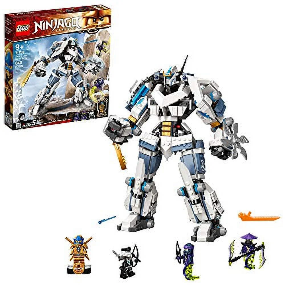 LEGO NINJAGO Legacy Zane?s Titan Mech Battle 71738 Ninja Toy Building Kit Featuring Collectible Minifigures, New 2021 (840 Pieces)