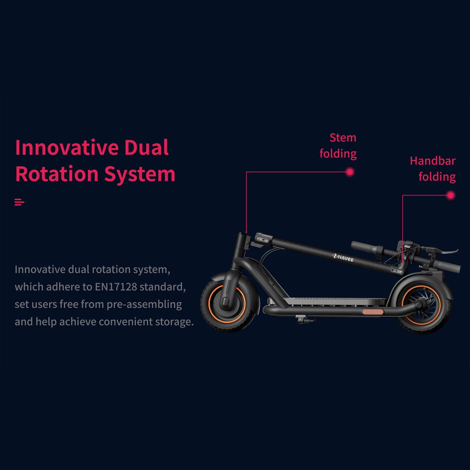 NAVEE Electric Scooter  N65 Series, 500W Brushless Motor 10″ Pneumatic Tires