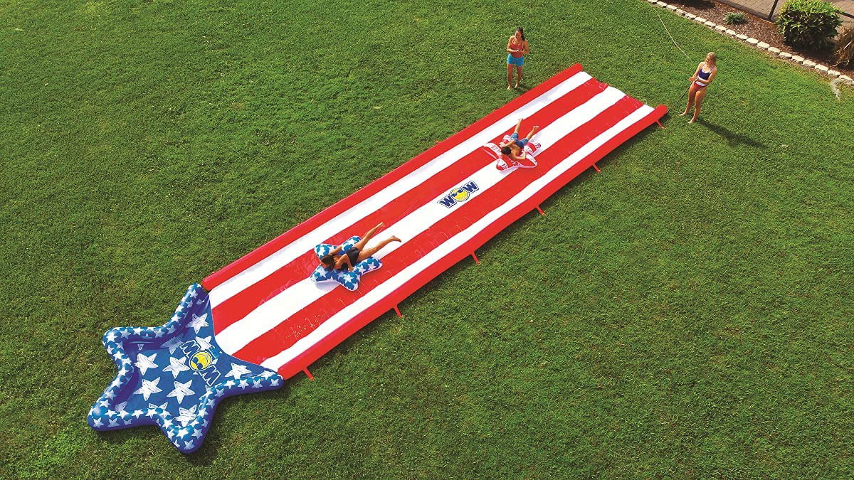 WOW Sports Americana Stars & Stripes Giant 40ft Backyard Super Slide