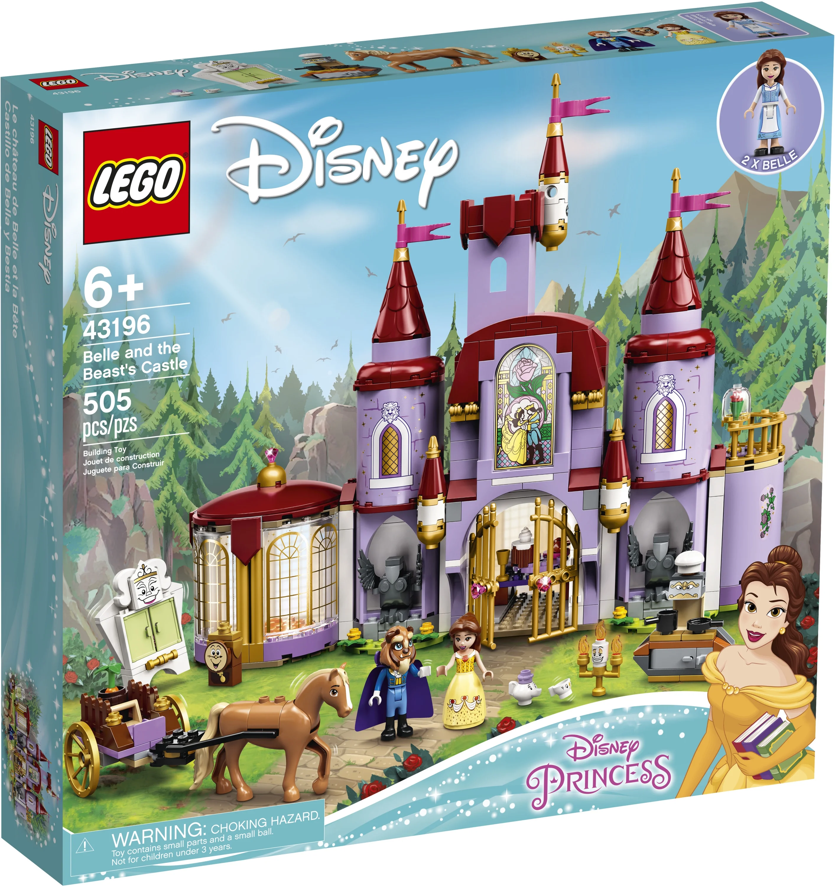 LEGO Disney Belle and the Beast’s Castle 43196 Building Toys from The Beauty and the Beast Movie with Horse Toy, plus Disney Princess & Prince Mini Dolls