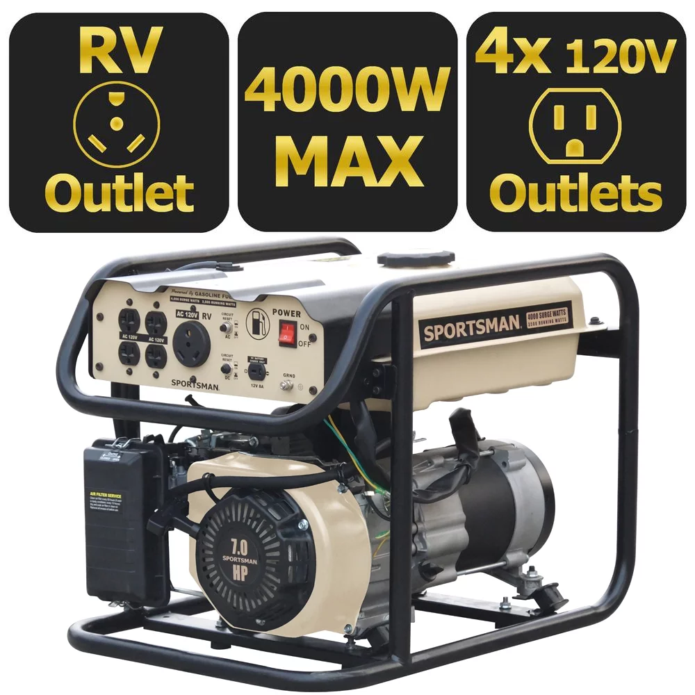 Sportsman Sandstorm Gasoline 4000 Watt Portable Generator – Not CARB Approved