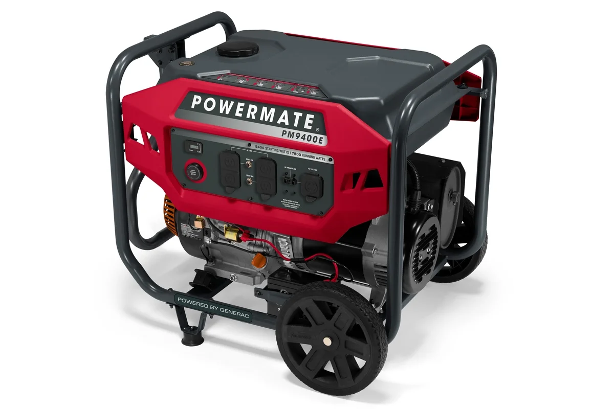 Powermate PM9400E – 9,400 Watt Electric-Start Gasoline Powered Portable Generator, 49 ST / CSA