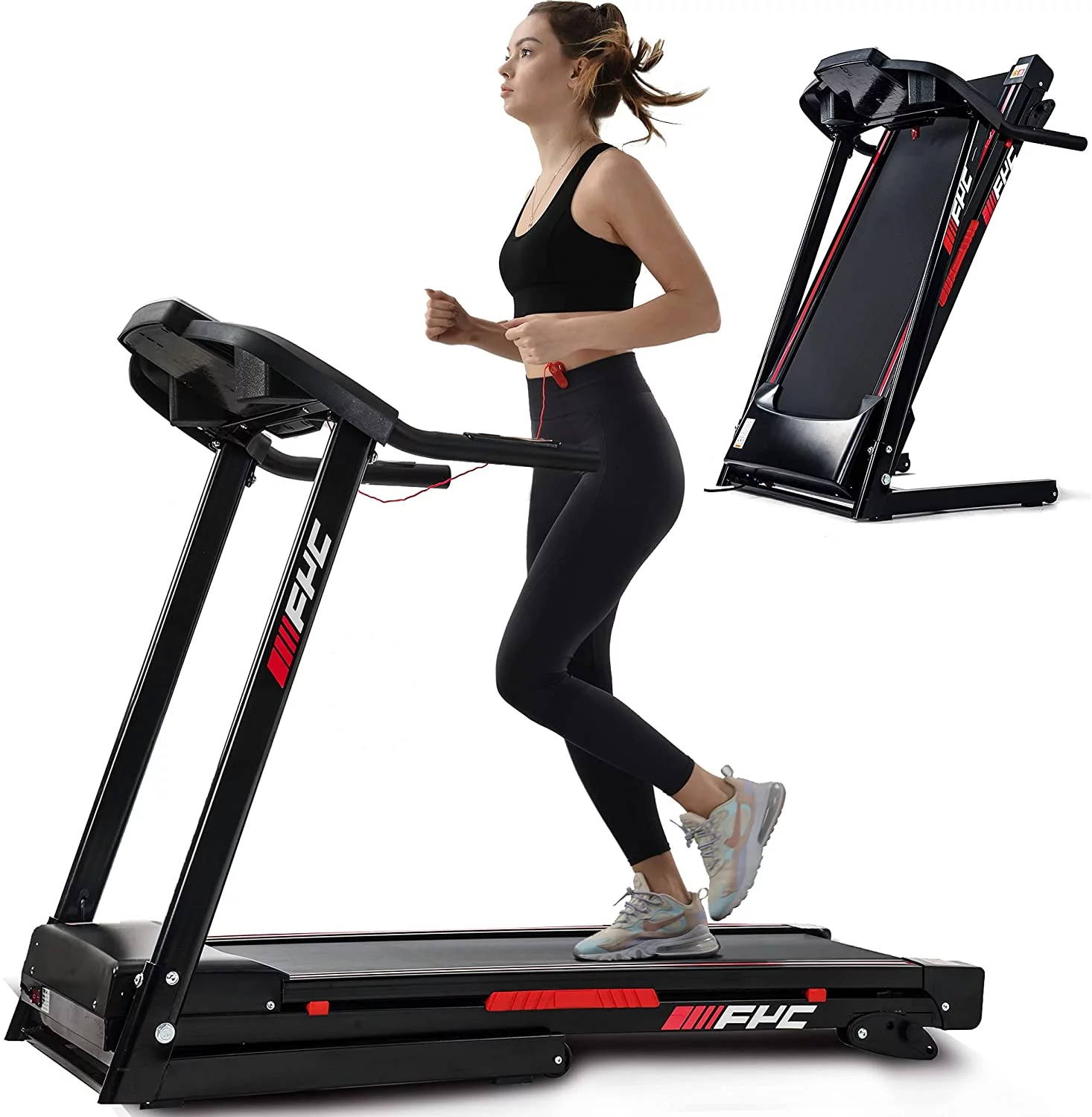 Folding Treadmills 300lb Capacity for Home – 3.5HP Portable Foldable with Incline, Electric Treadmill for Running Walking Jogging Exercise with 12 Preset Programs, Indoor Workout Training