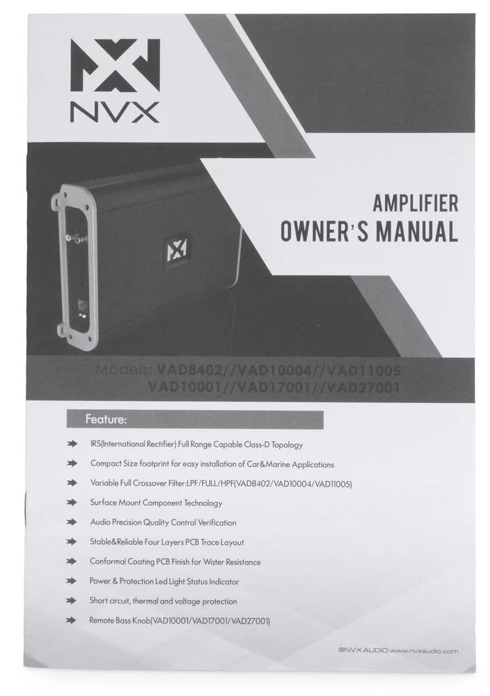 nvx vad10004-1000w rms full range class d 4-channel car/marine/powersports amplifier