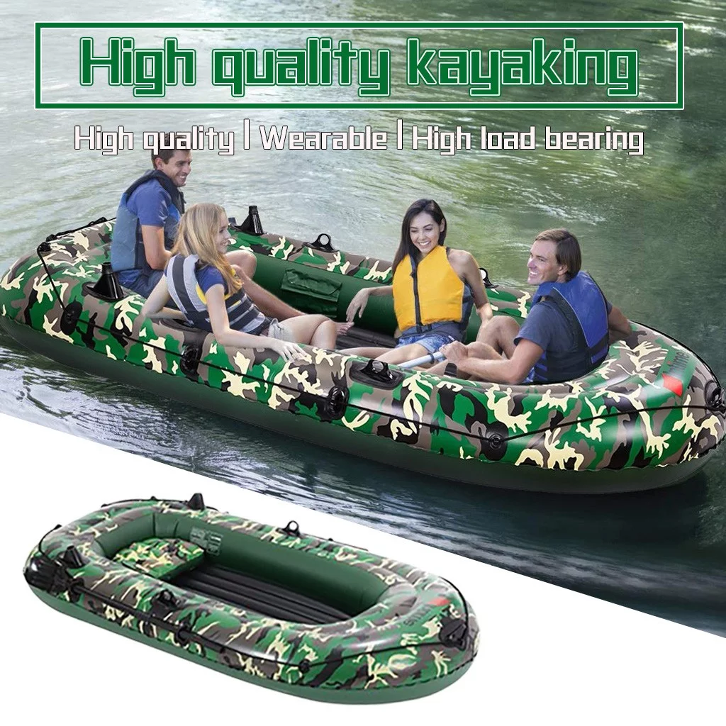 EQWLJWE Camouflage 4-Person 10FT Inflatable Dinghy Boats Fishing Rafting Water Sport Swimming Supplies Holiday Clearance