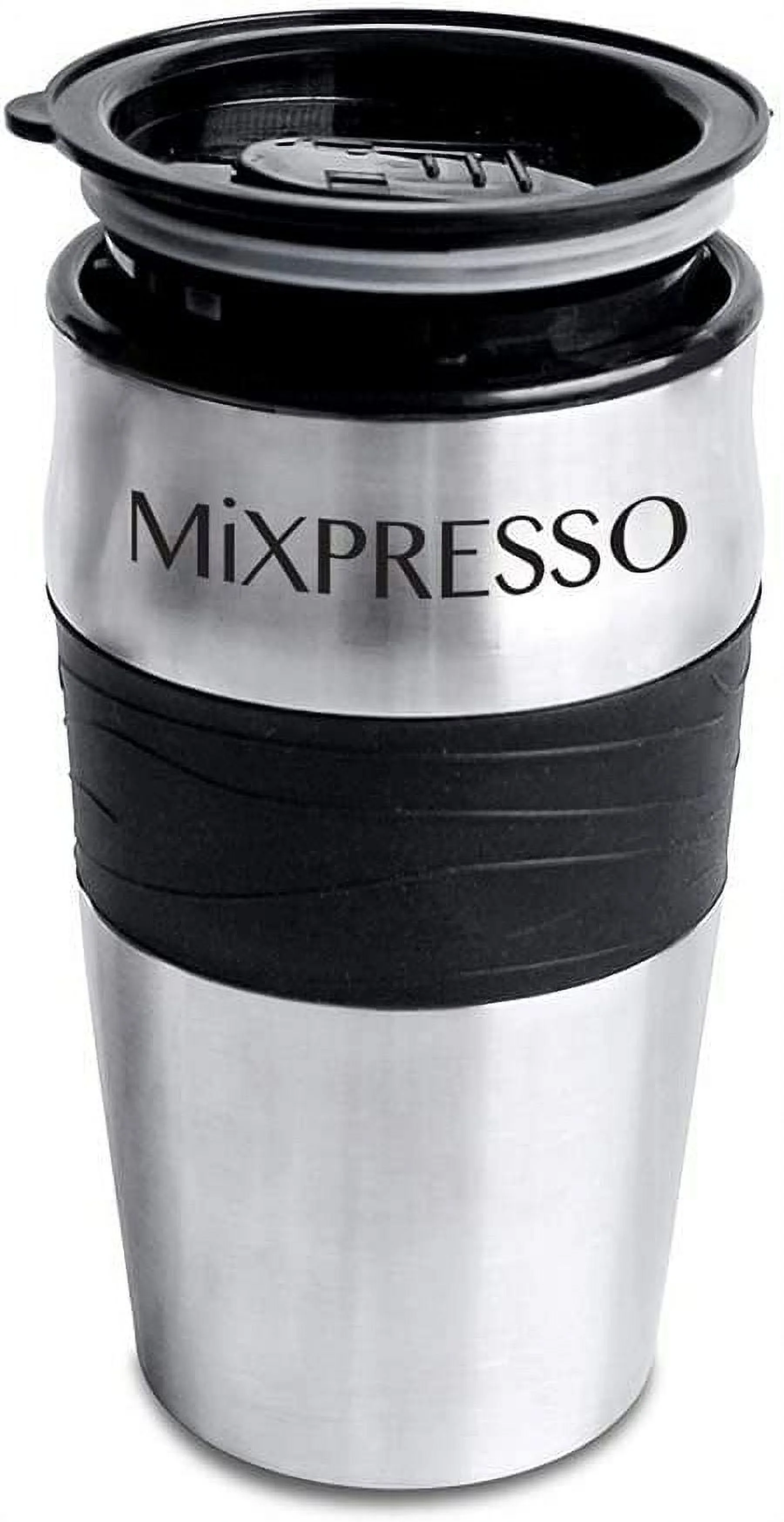 Mixpresso Single Serve Coffee Maker & 14oz Travel Mug (Black)