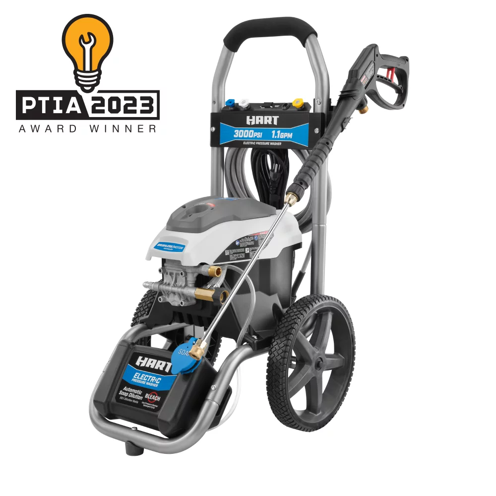 HART 3000PSI 1.1 GPM Cold Water Electric Pressure Washer, Brushless Motor