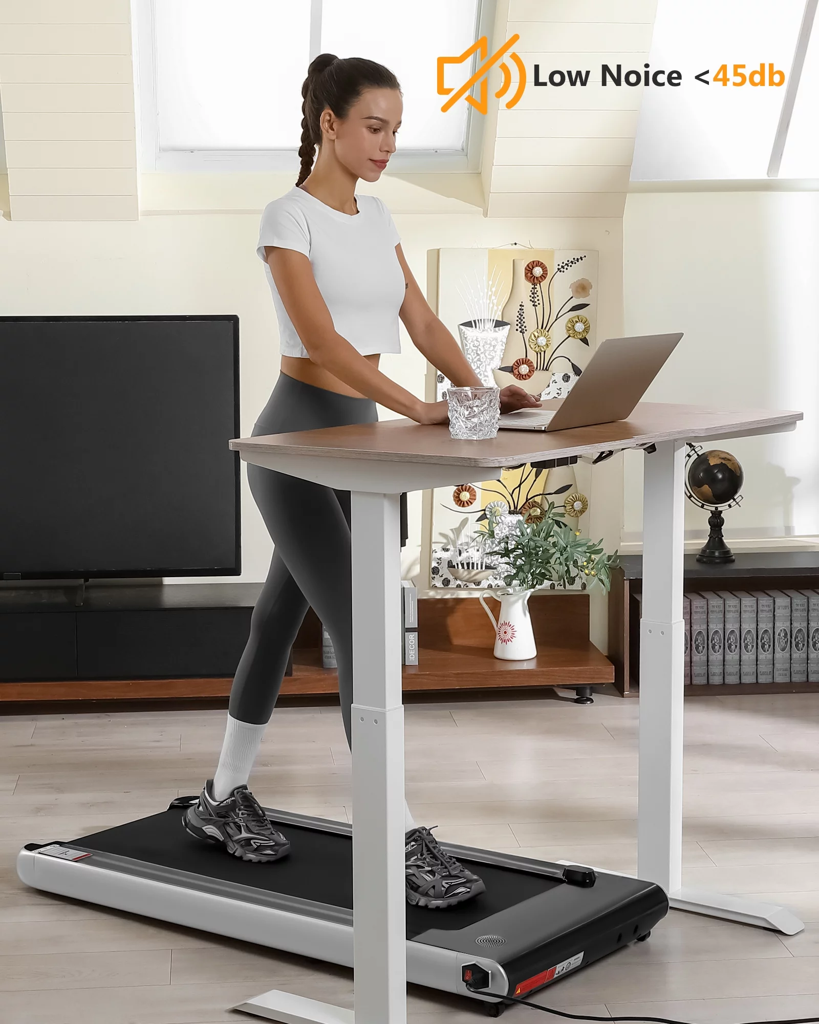 2.5Walking Pad, [0.6-3.8 MPH] [256 LBS] Under Desk Treadmill, [Plug and Play] [Remote & LCD Display] Portable Treadmill Saving Space for Office Home Exercise