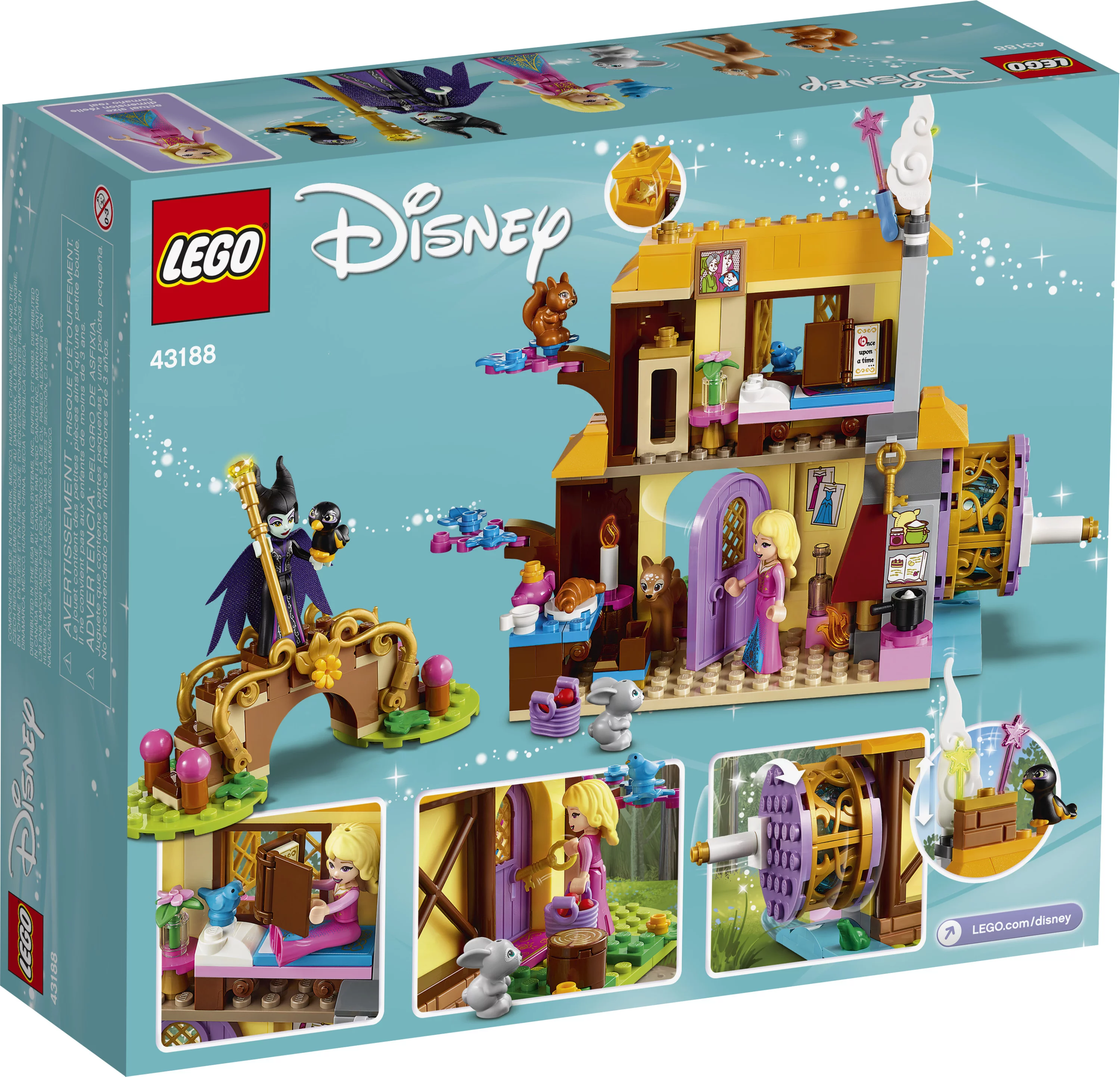 LEGO Disney Aurora’s Forest Cottage 43188 Great Sleeping Beauty Building Toy for Kids (300 Pieces)