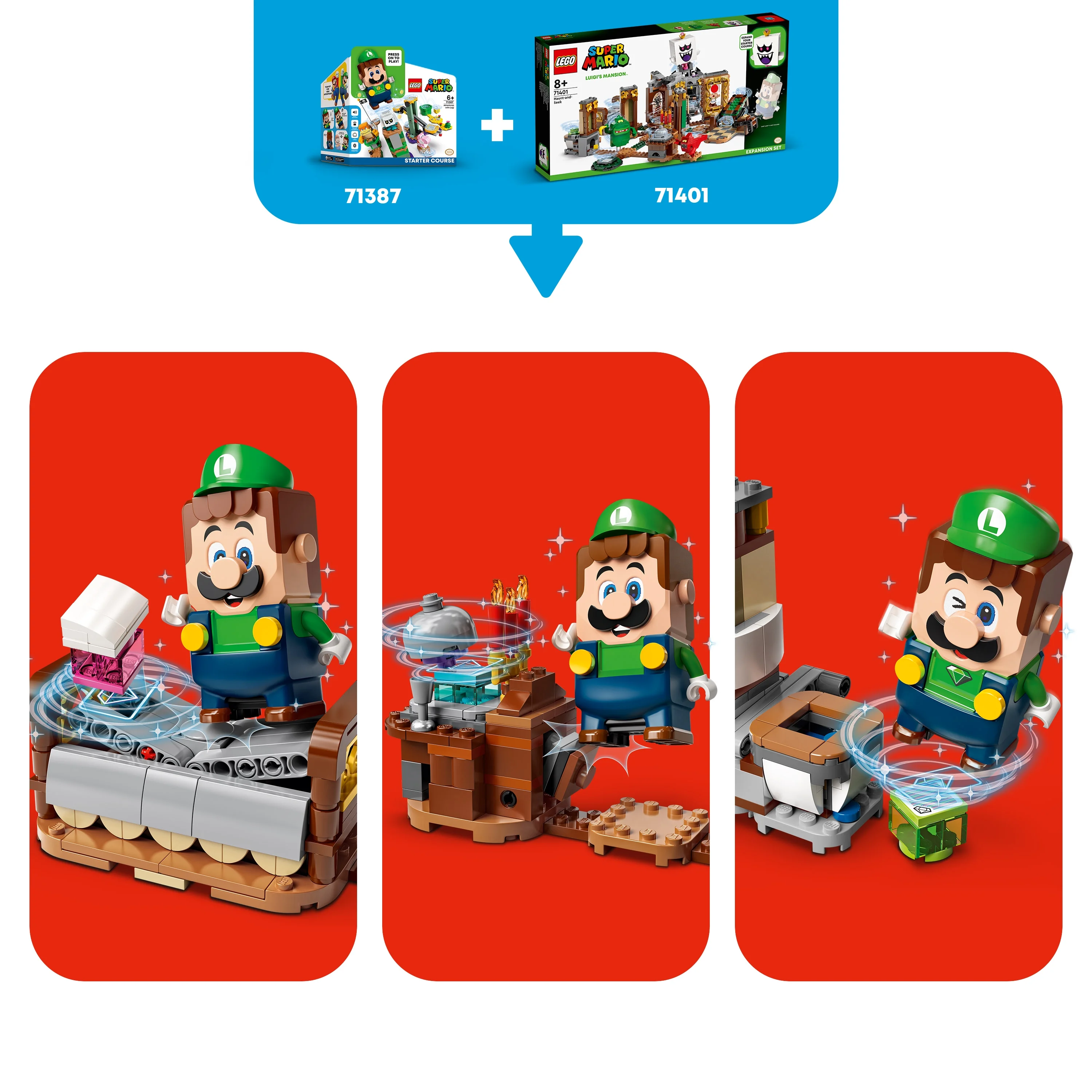 LEGO Super Mario Luigi’s Mansion Haunt-and-Seek Expansion Set 71401 Toy Building Kit for Kids Aged 8 and up (877 Pieces)