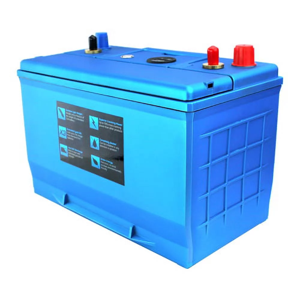 Deep Cycle Lithium Marine Battery Group Size 27 Replaces Optima D27M 8027-127 Bluetop 900CCA