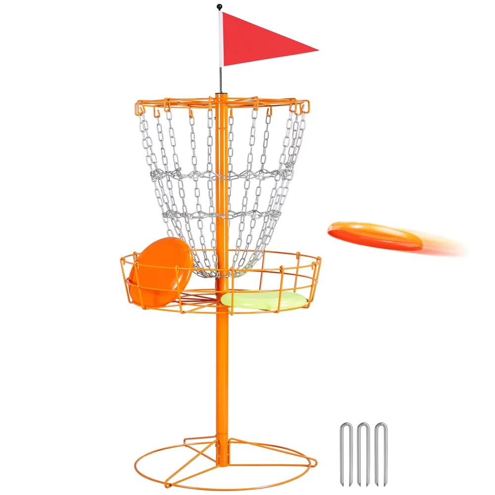 SmileMart 12-Chain Disc Golf Goal for Target Practice, Red