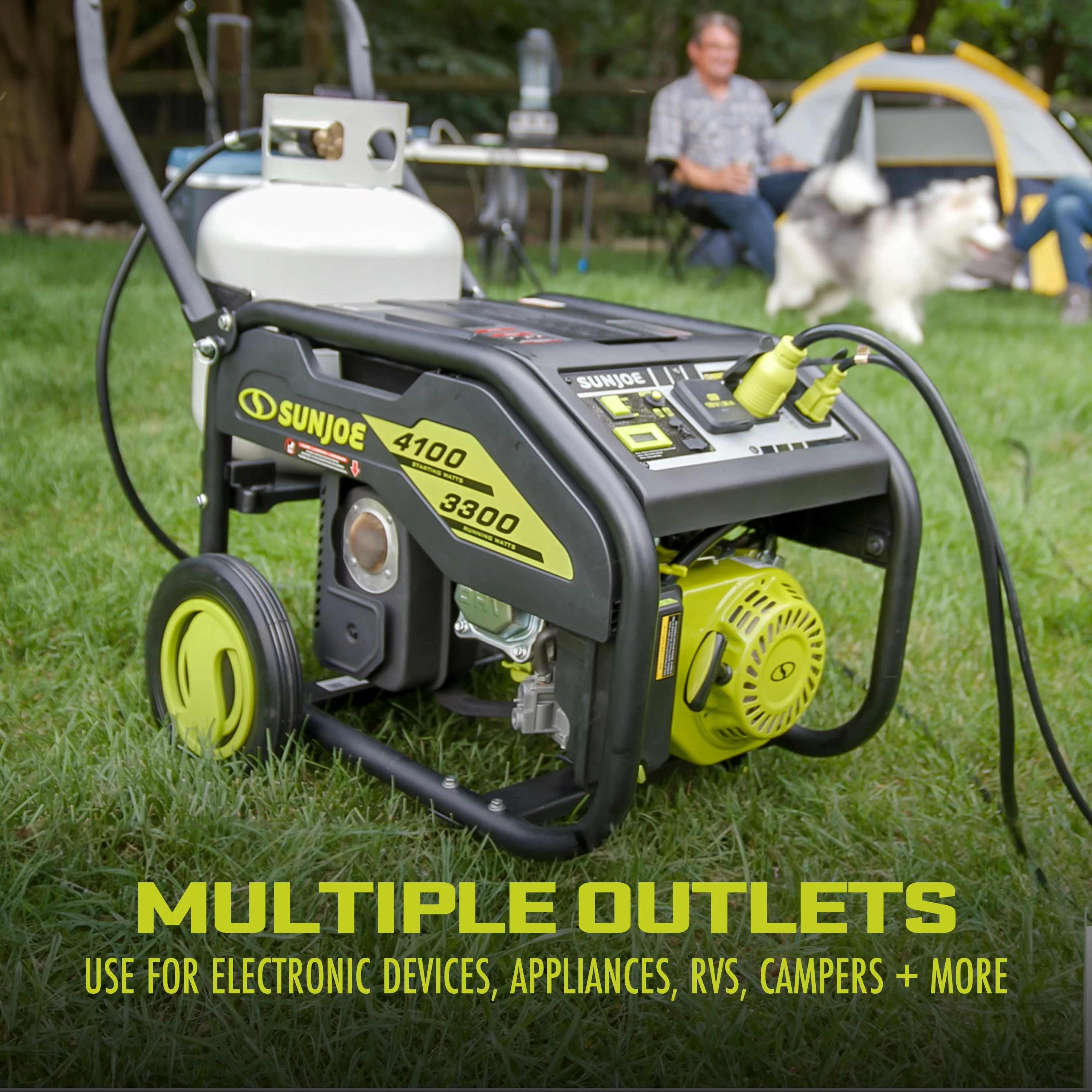 Power Joe 4100-Watt/3300-Watt Portable Propane Generator W/ Cover, 2.0-Ah Battery & Charger