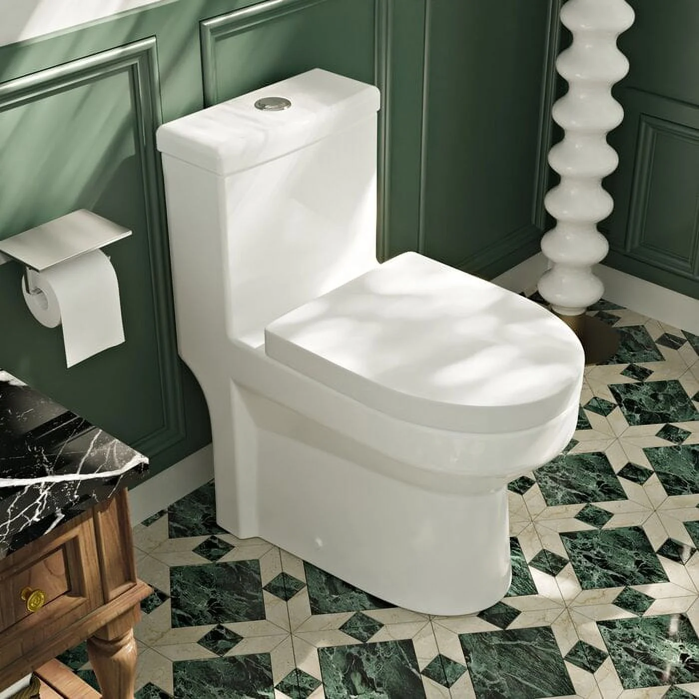 DeerValley Liberty DV-1F52813 Dual-Flush Elongated One-Piece Toilets  1.28GPF Ceramic in White