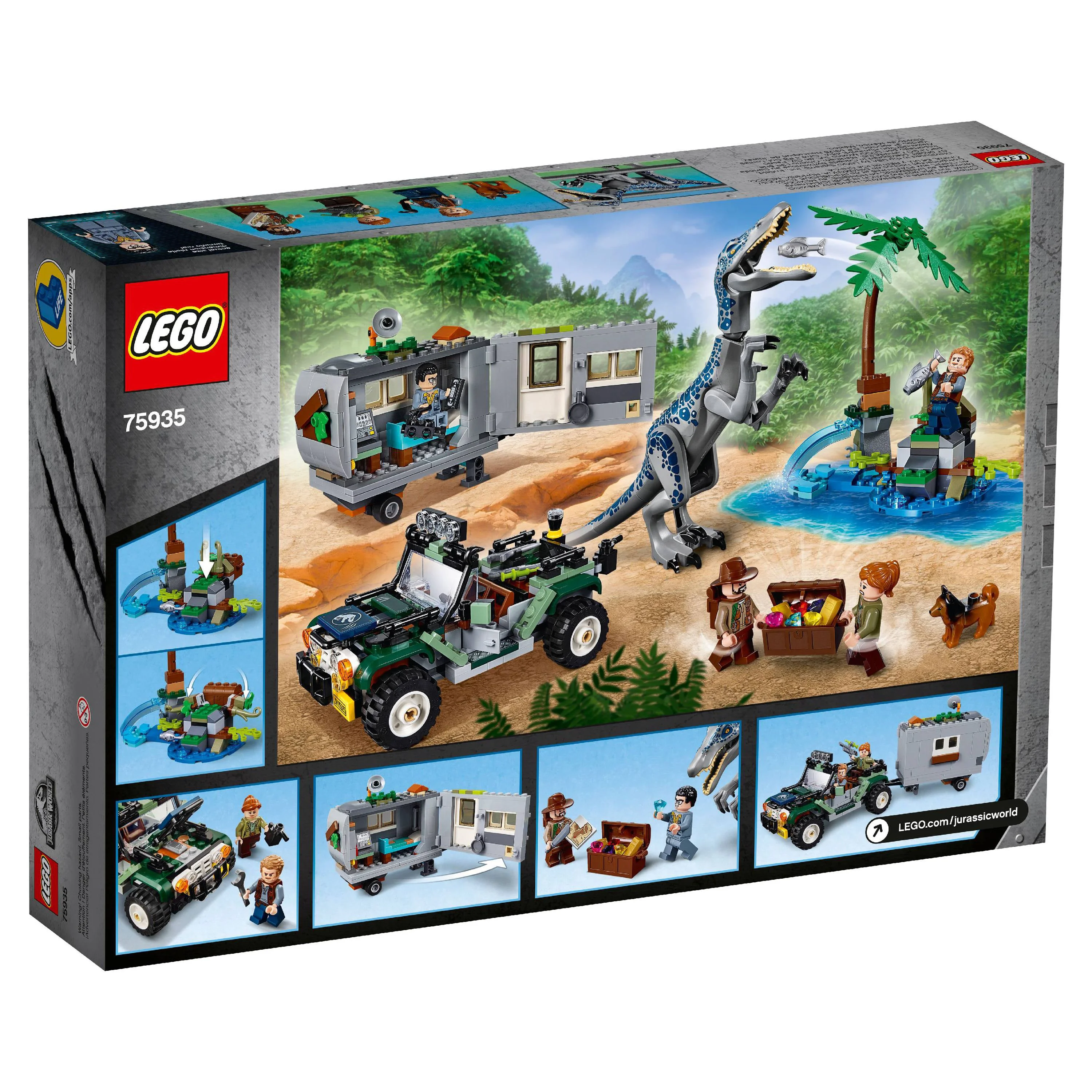 LEGO Jurassic World Baryonyx Face-Off: The Treasure Hunt 75935 Dinosaur Truck Toy