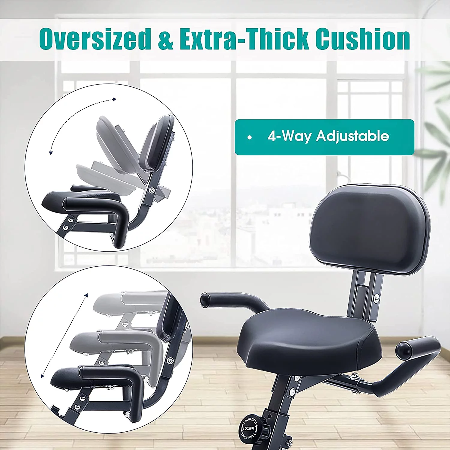 IM Beauty Folding Upright and Recumbent Foldable Stationary Bike Exercise Bike with 10-Level Adjustable Magnetic Resistance, Perfect Workout Bike for Home Use for Men, Women, and Seniors