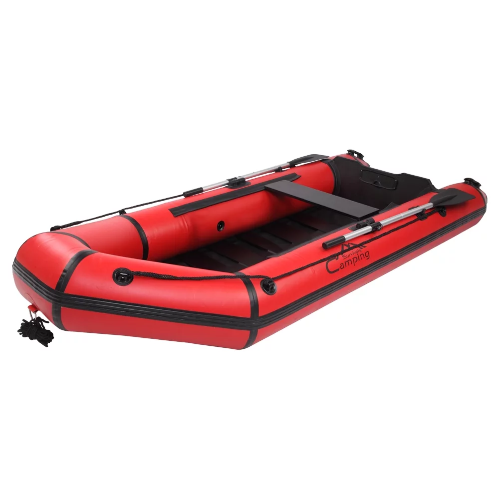 Camping Survivals 7.5ft PVC 180kg Water Adult Assault Boat Red And Black