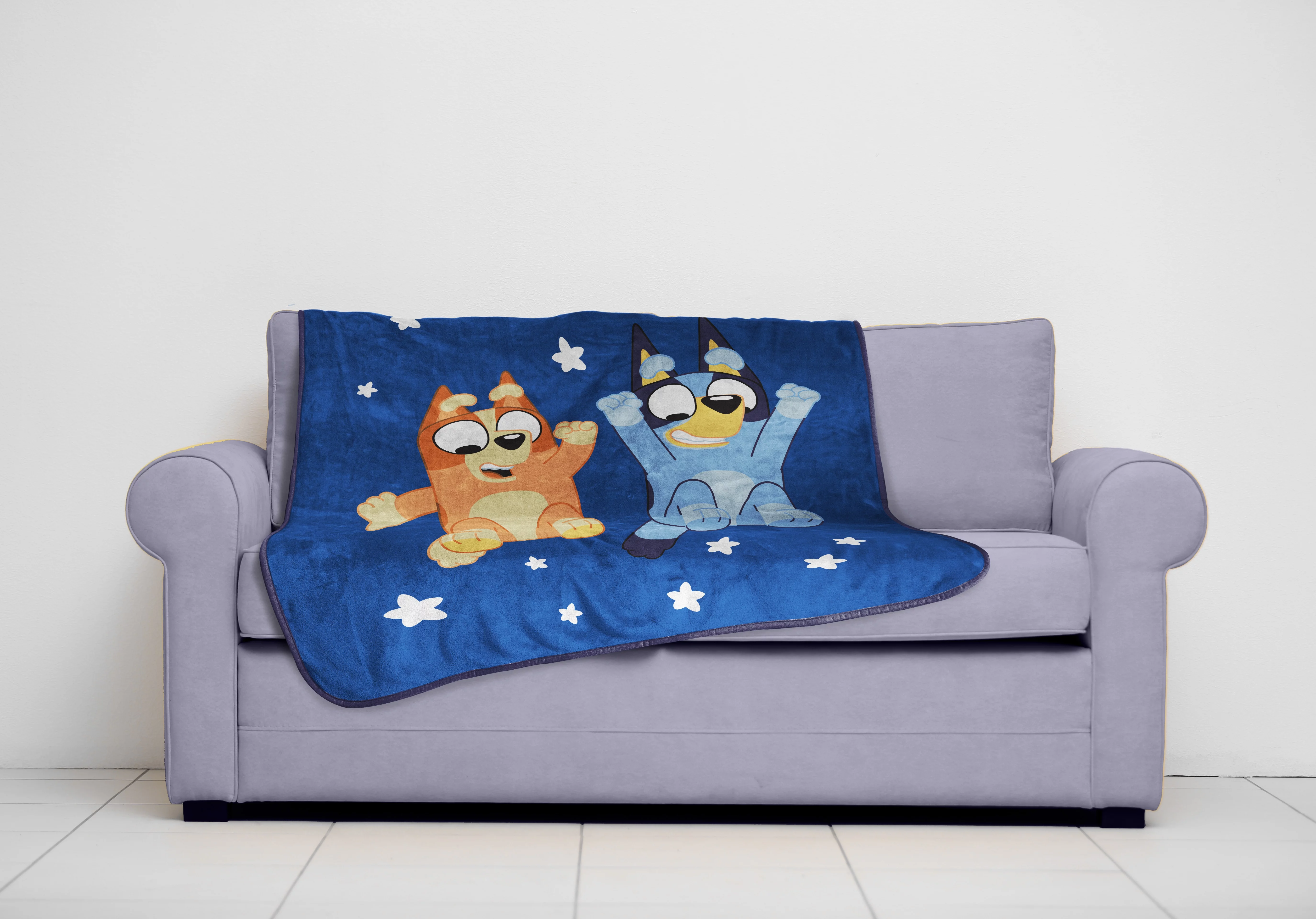 Bluey In The Dream Kids Throw, 46 x 60, Microfiber, Blue, BBC Studios