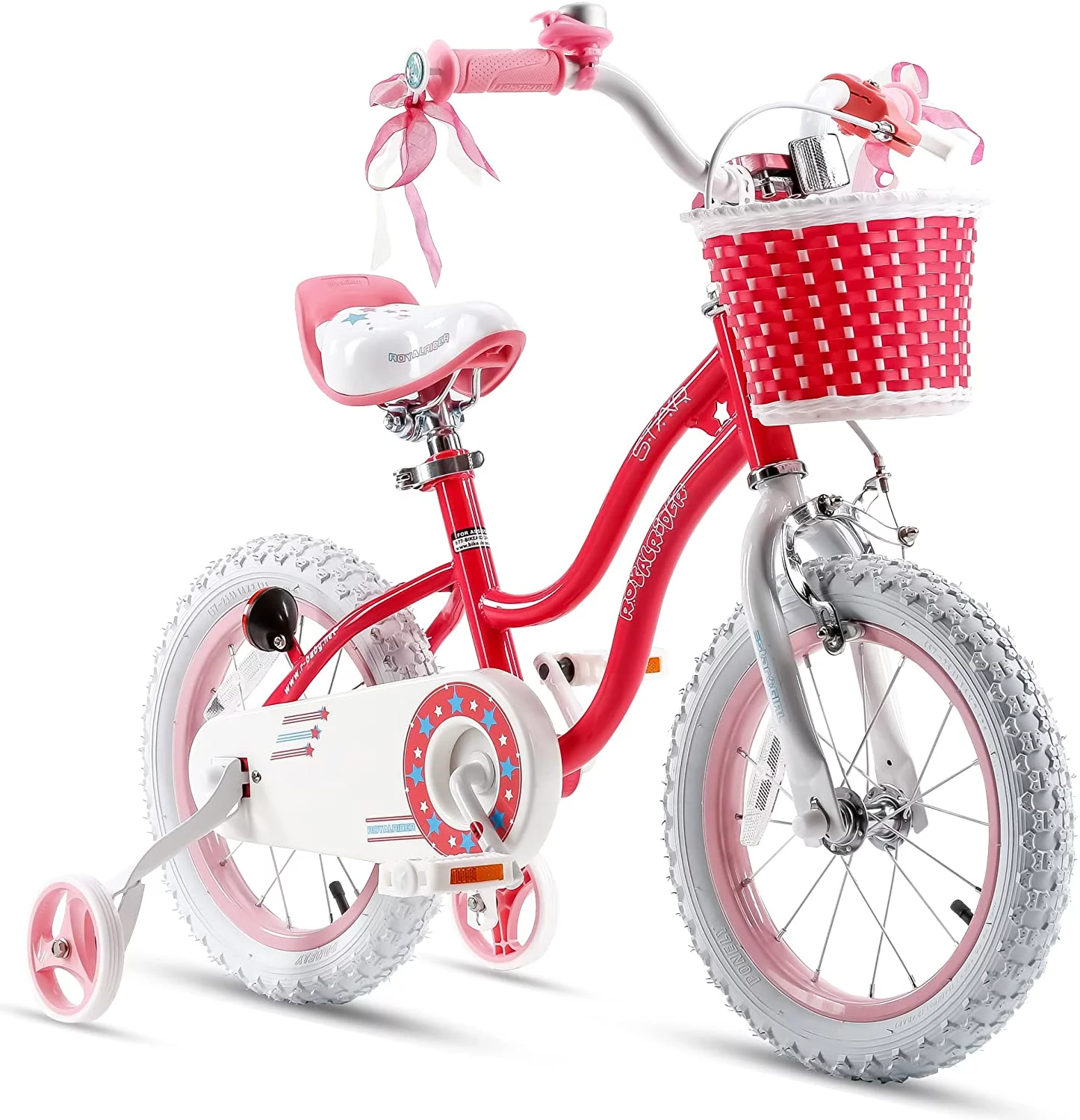 Royalbaby Girls Kids Bike Star Girl 12 In Bicycle Basket Training Wheels Blue Child’s Cycle