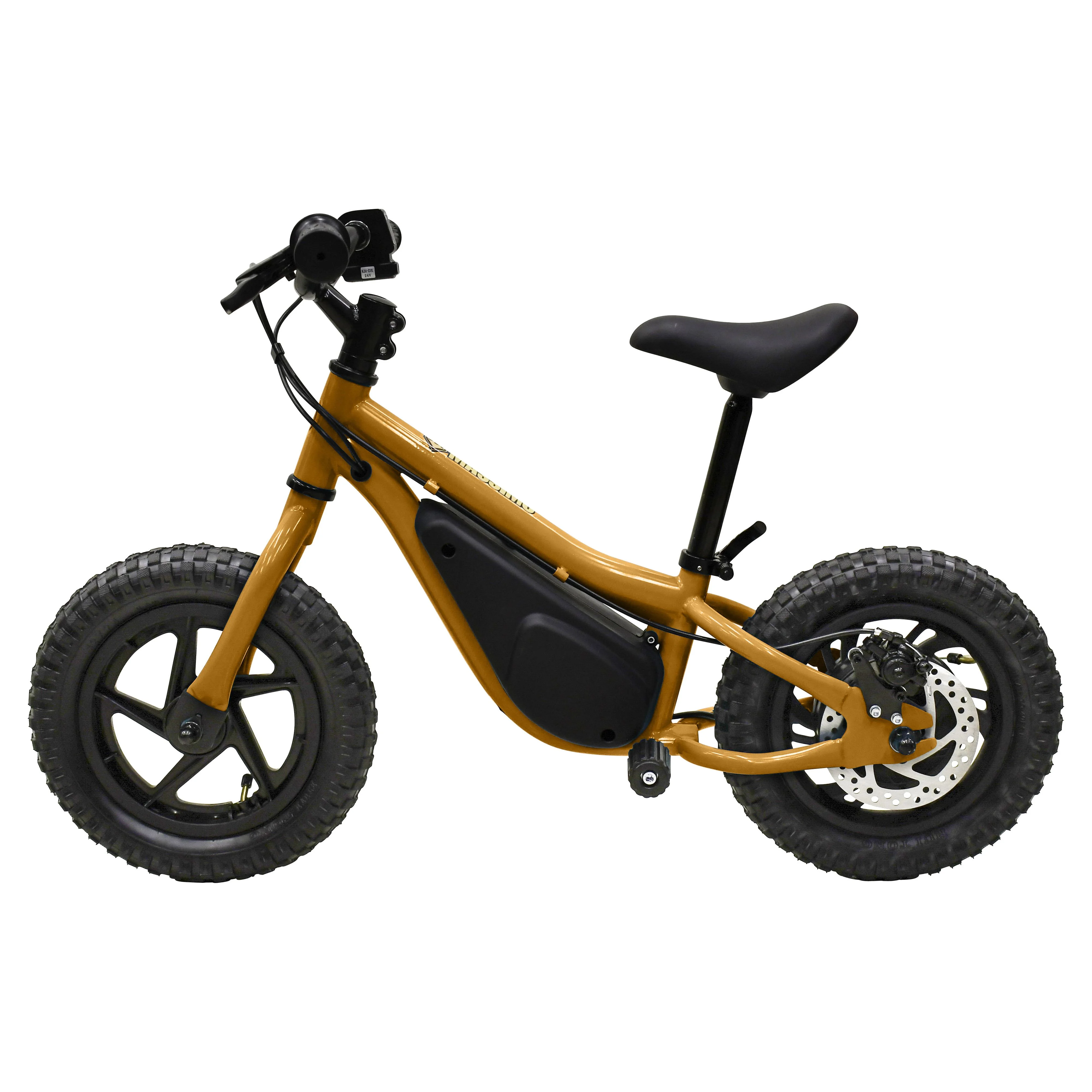 Massimo E11 24V Electric Balance Bike Bicycle | Seat Height 14in – 18in Battery Powered Ages 3 & Up (Yellow)