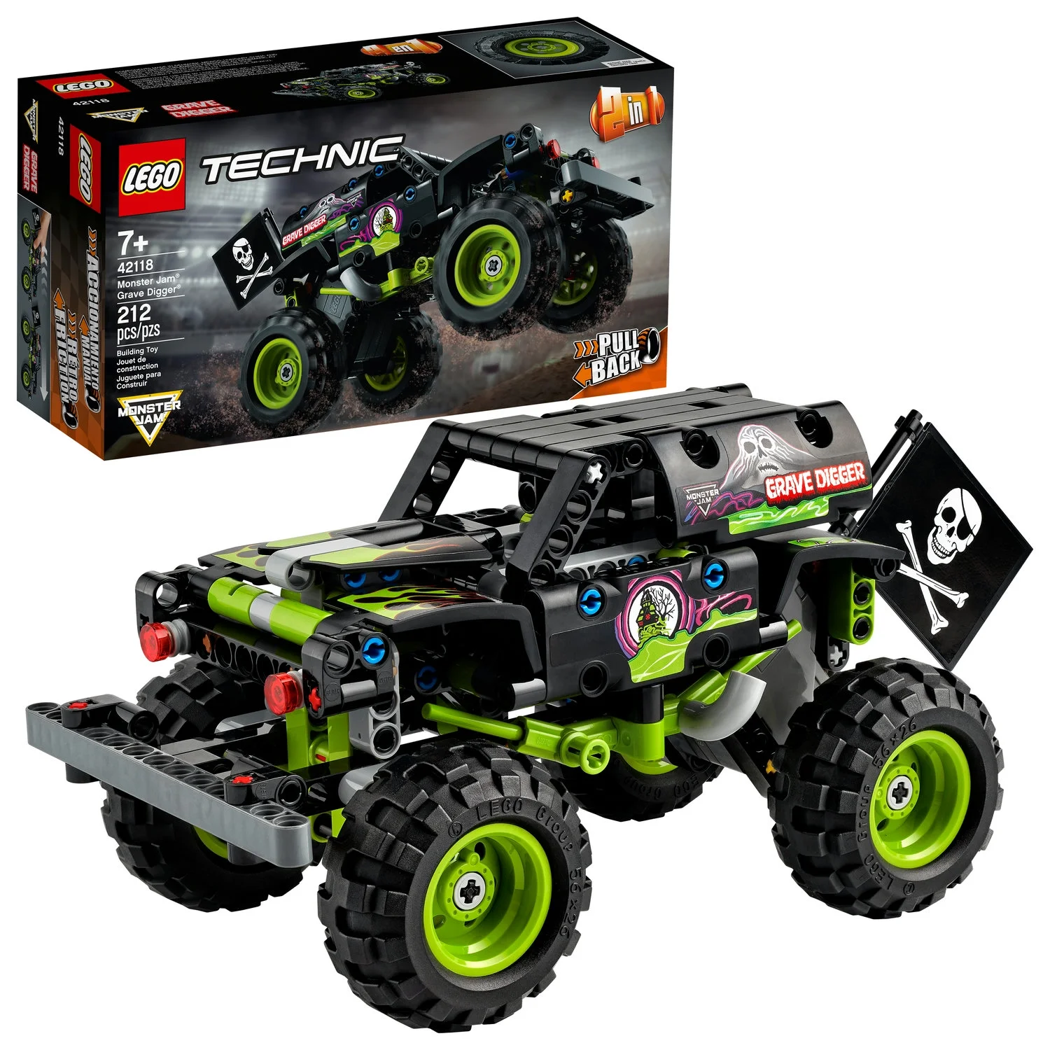 LEGO Technic Monster Jam Grave Digger 42118 Truck Toy to Off-Road Buggy, Birthday Gift for Grandchildren or any Monster Truck Fans, Kids, Boys and Girls 7 Ages 7 and Up