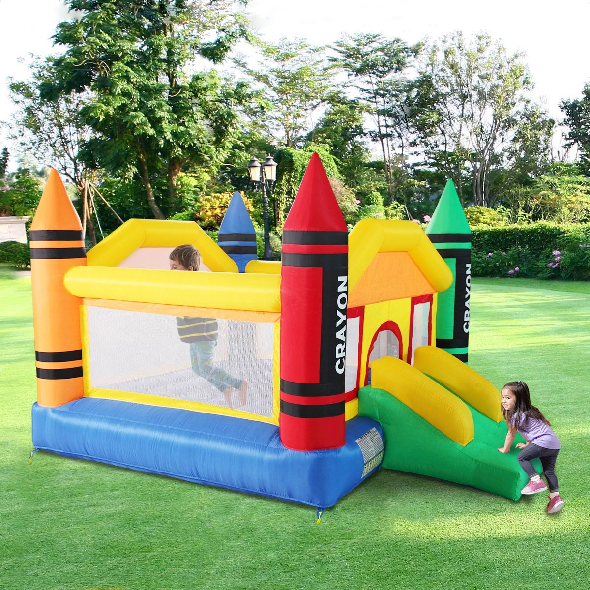 iRerts Inflatable Bounce House, Trampoline Playhouse with 400D Oxford Cloth