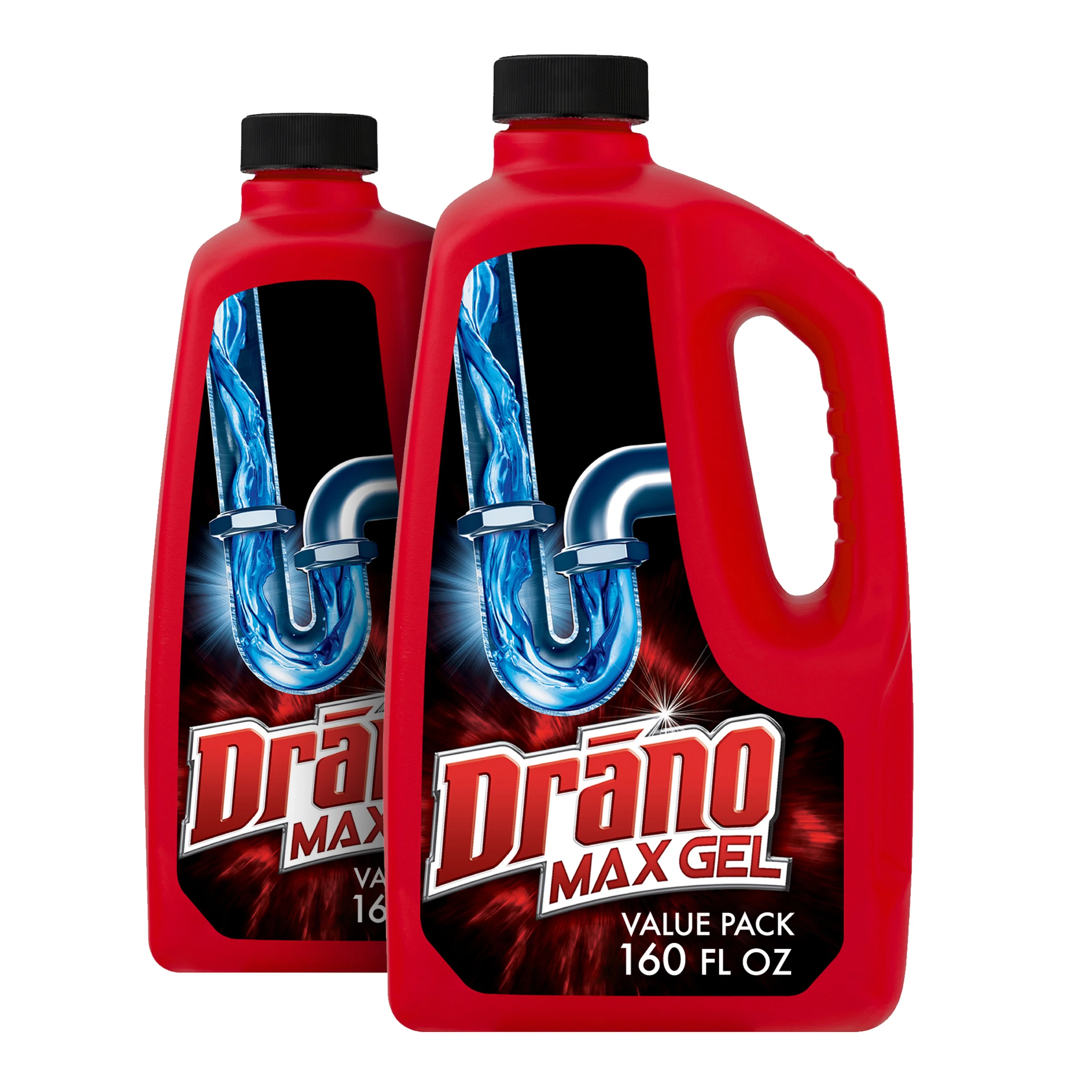 Drano Max Gel Drain Clog Remover, 160 Ounces, 2 Count