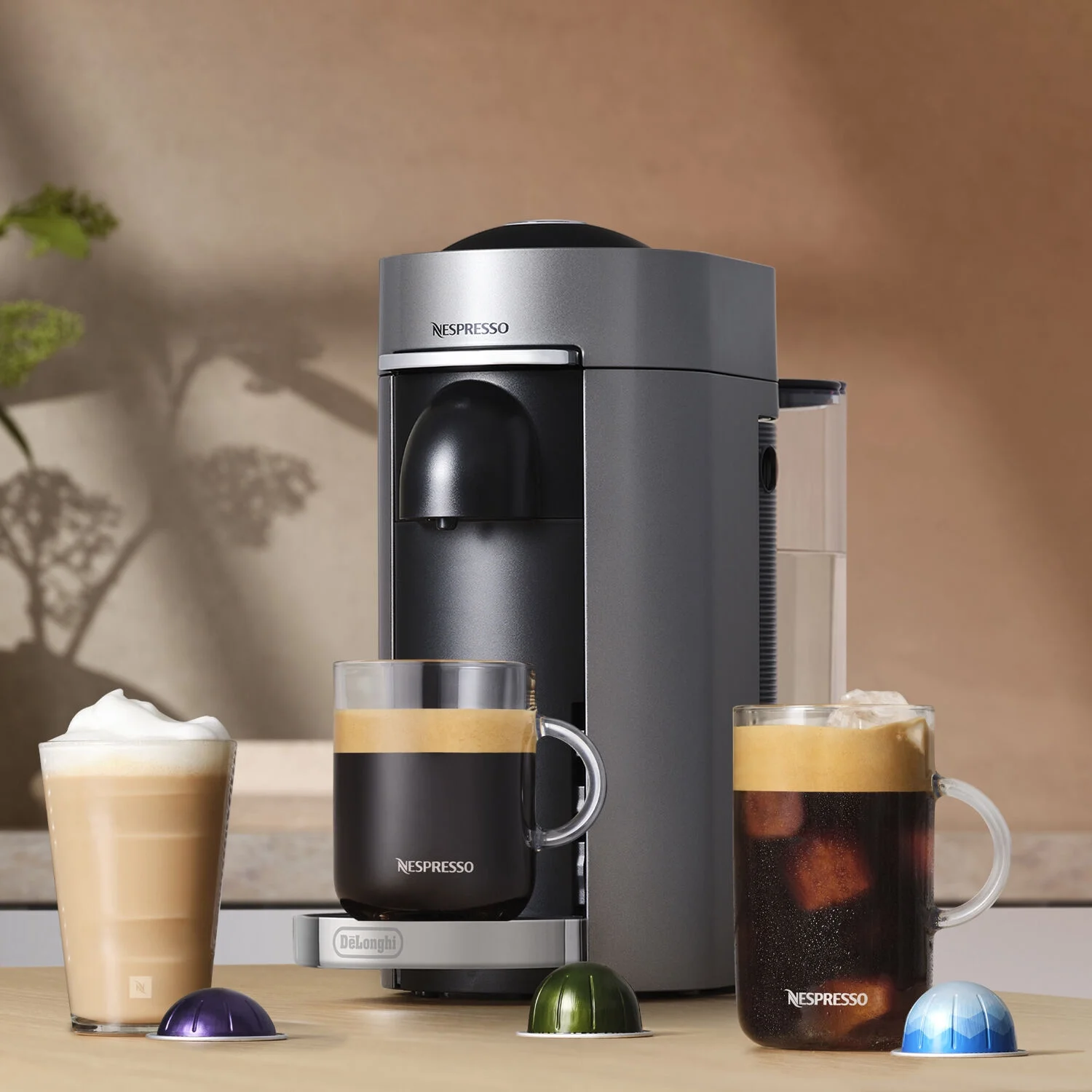 Nespresso Vertuo Plus Deluxe Coffee and Espresso Machine by De’Longhi, Titan