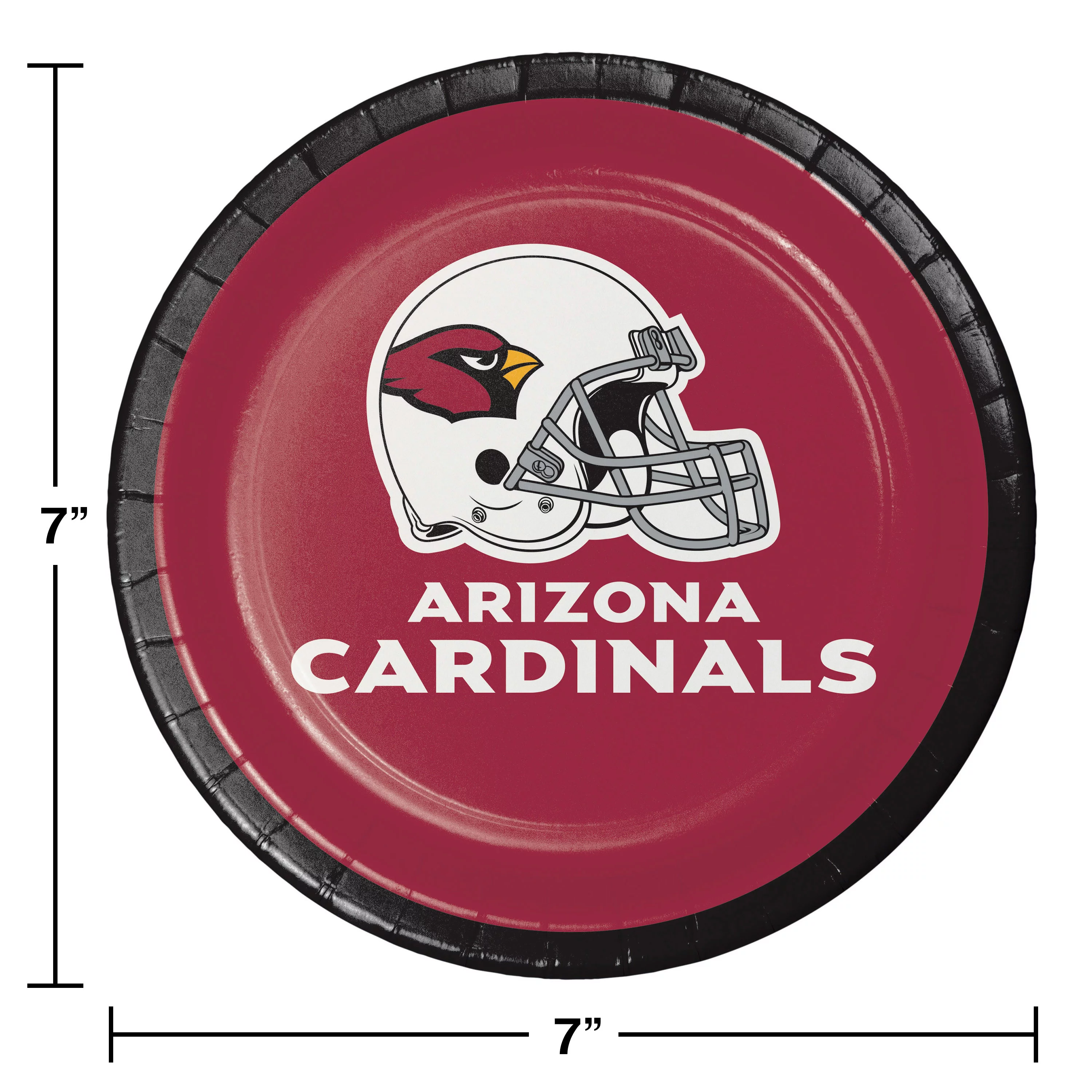 Arizona Cardinals Round Paper Dessert Plates 24 Count for 24 Guests