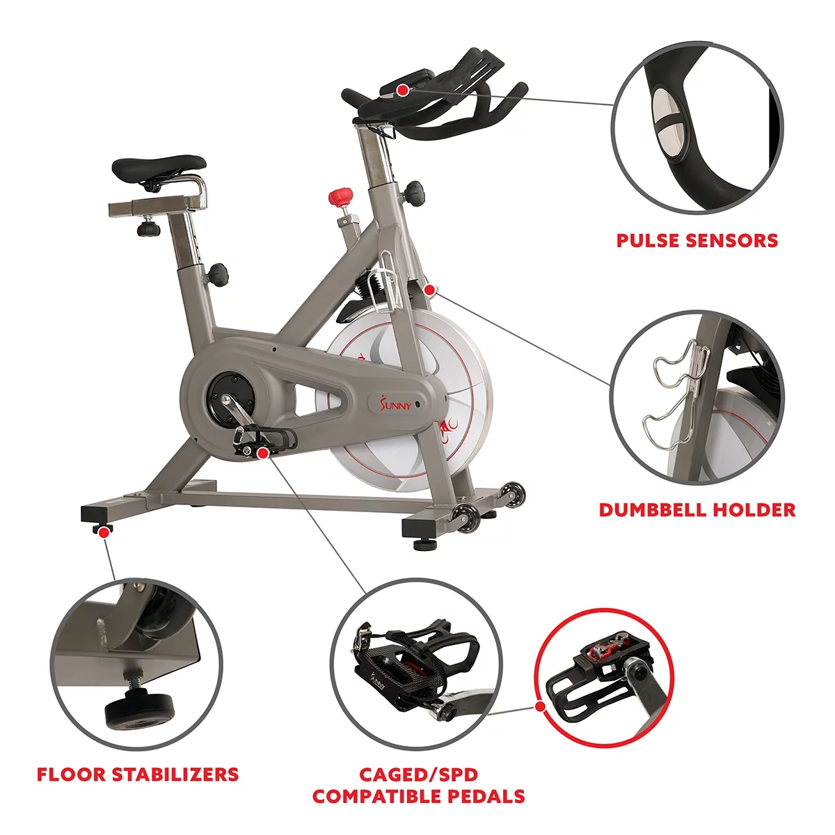 Sunny Health & Fitness Synergy Magnetic Indoor Cycling Bike – SF-B1879