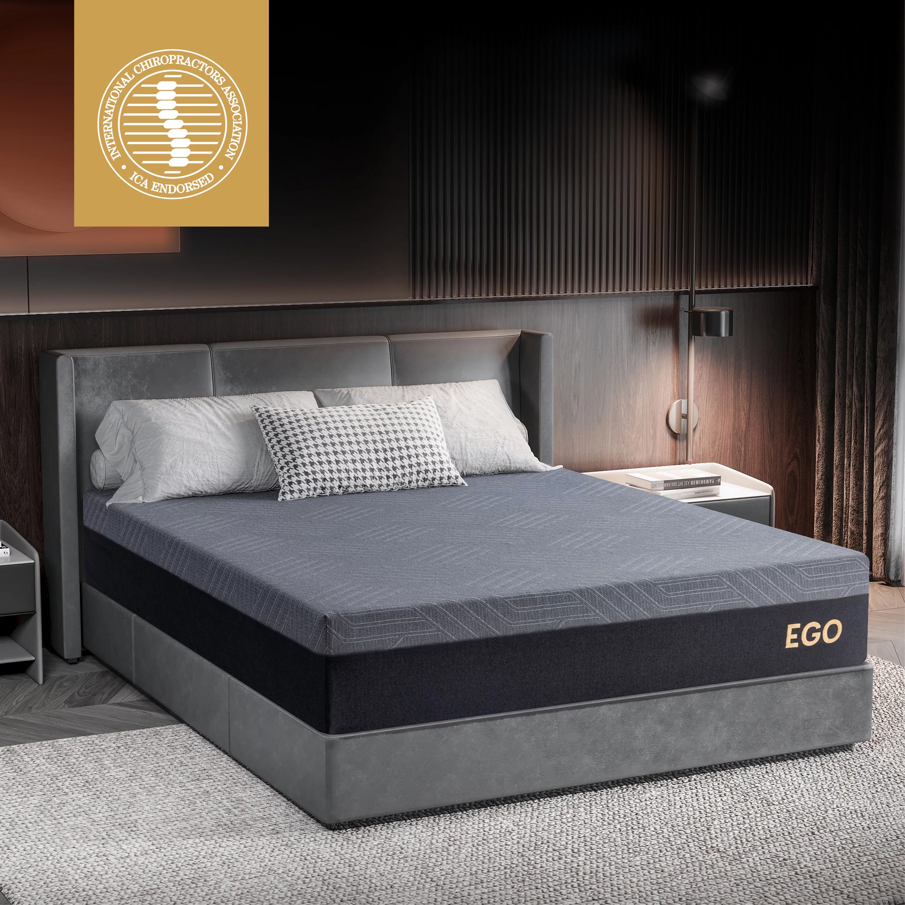 MLILY Ego Black 10 inch Gel Memory Foam Mattress, Twin Mattress in a Box, Medium