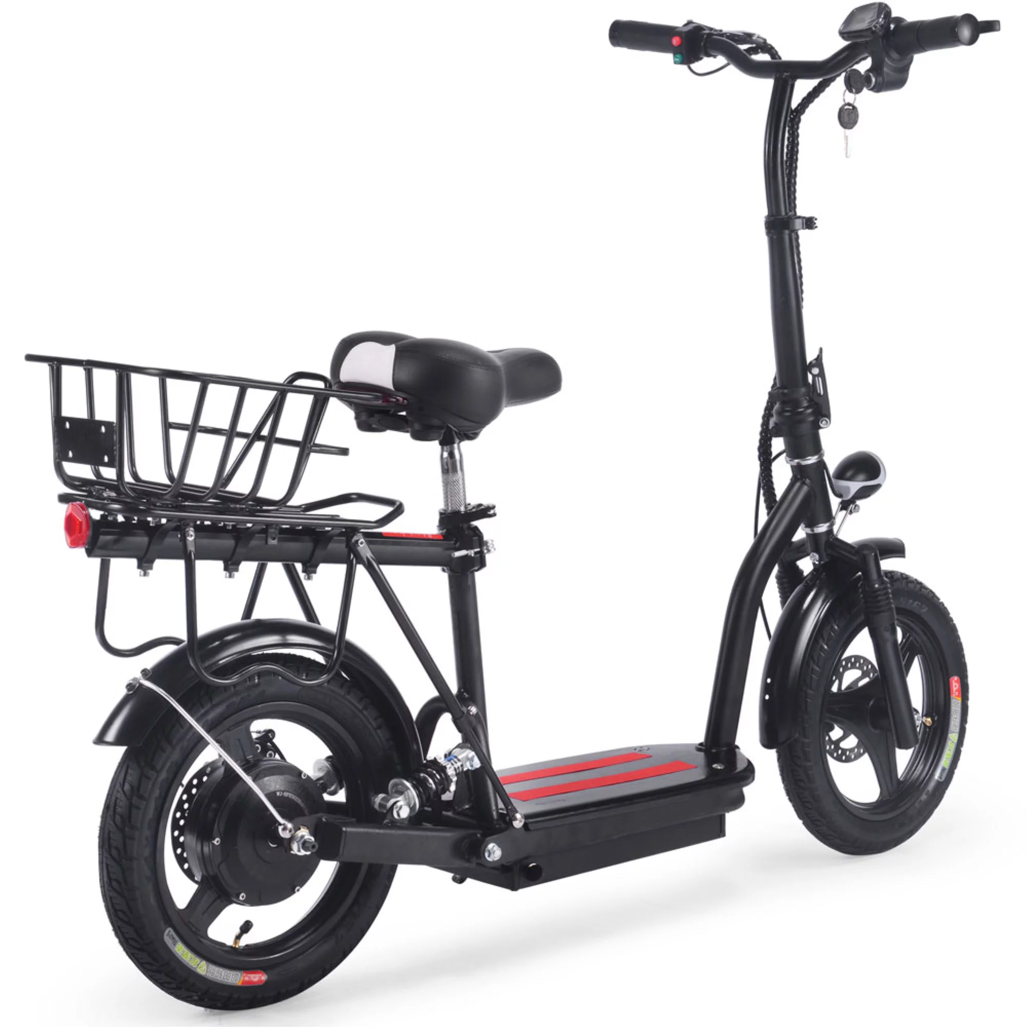 MotoTec Cruiser 48v 350w Lithium Electric Scooter, Black